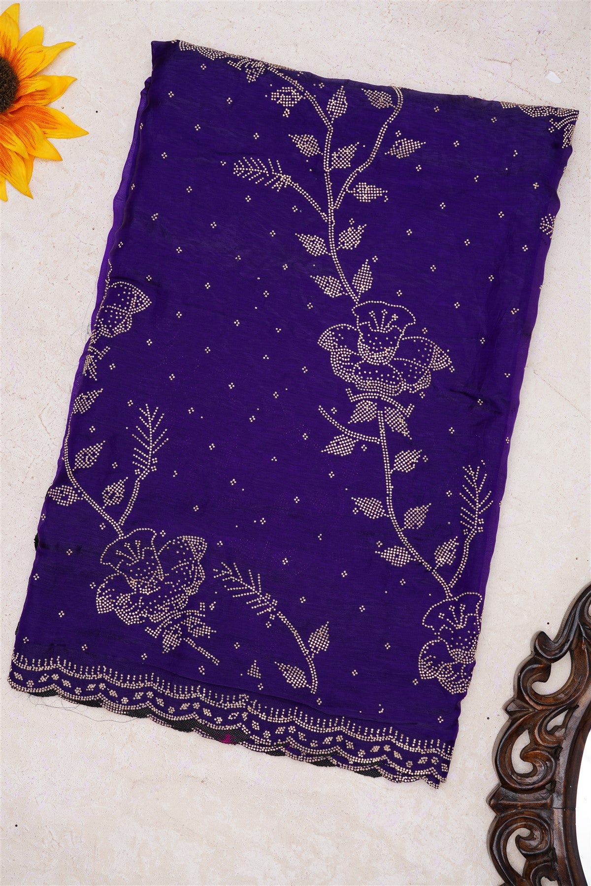 Fancy Space Silk Violet Saree