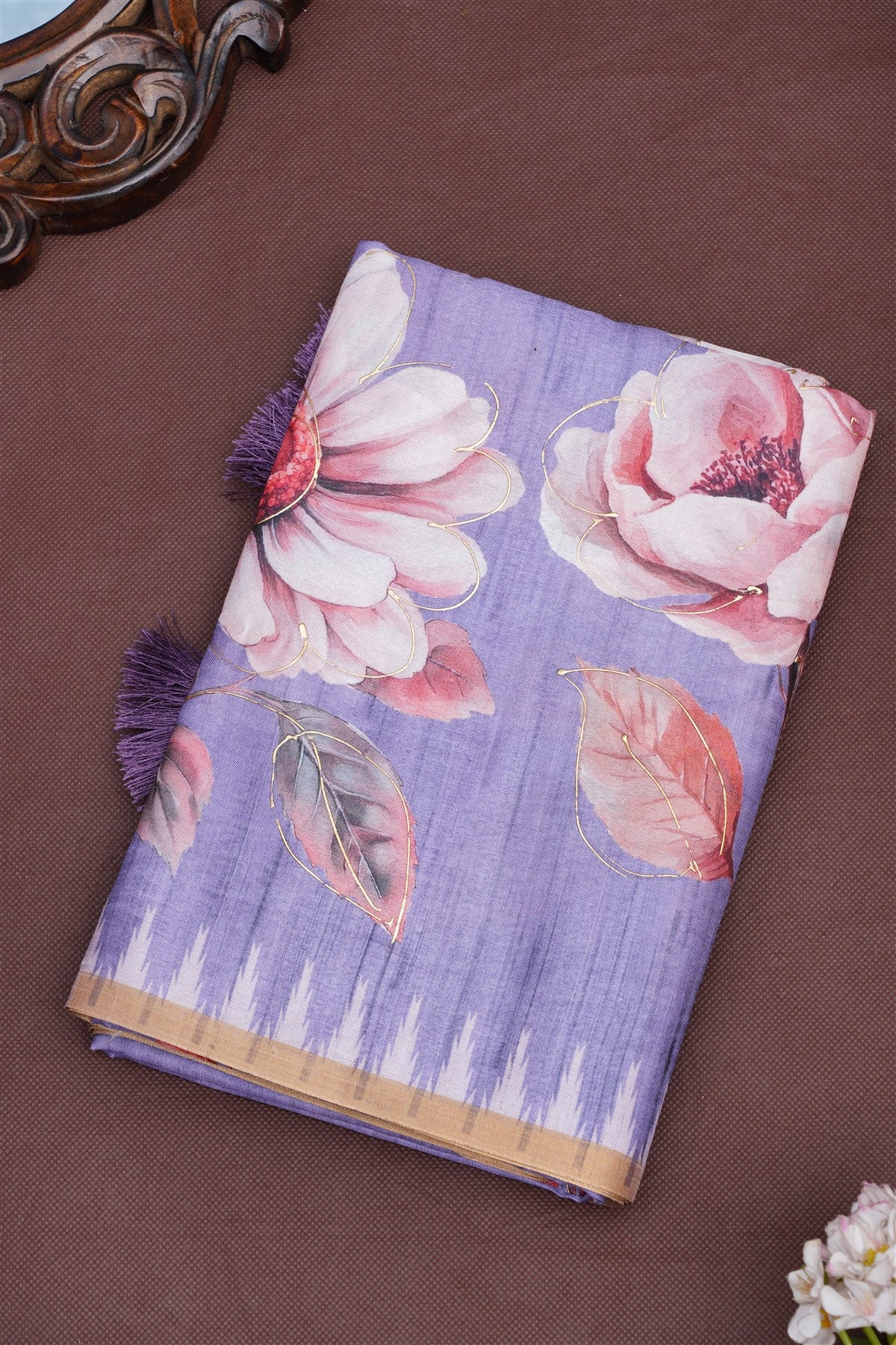 Bhagalpur Silk Blend Lavender Saree