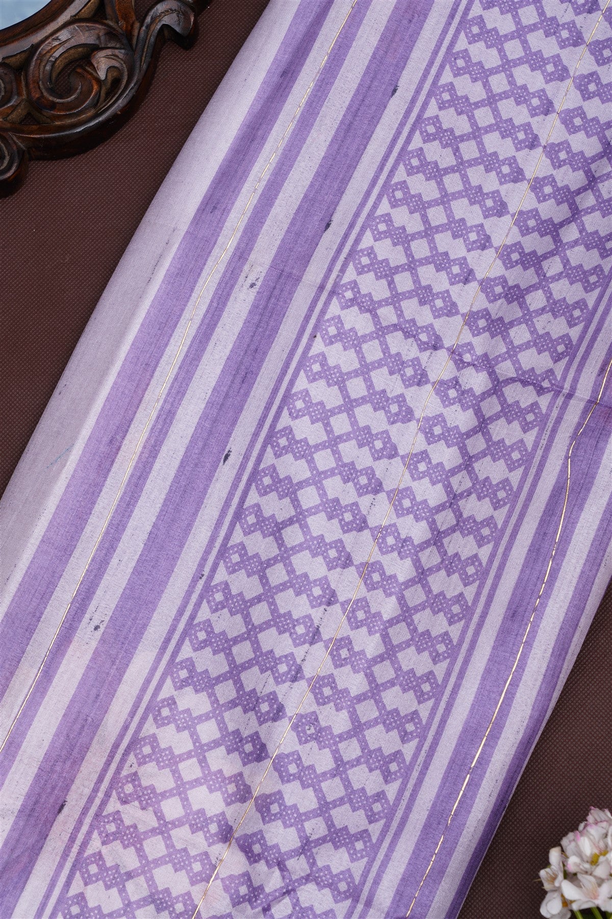 Bhagalpur Silk Blend Lavender Saree