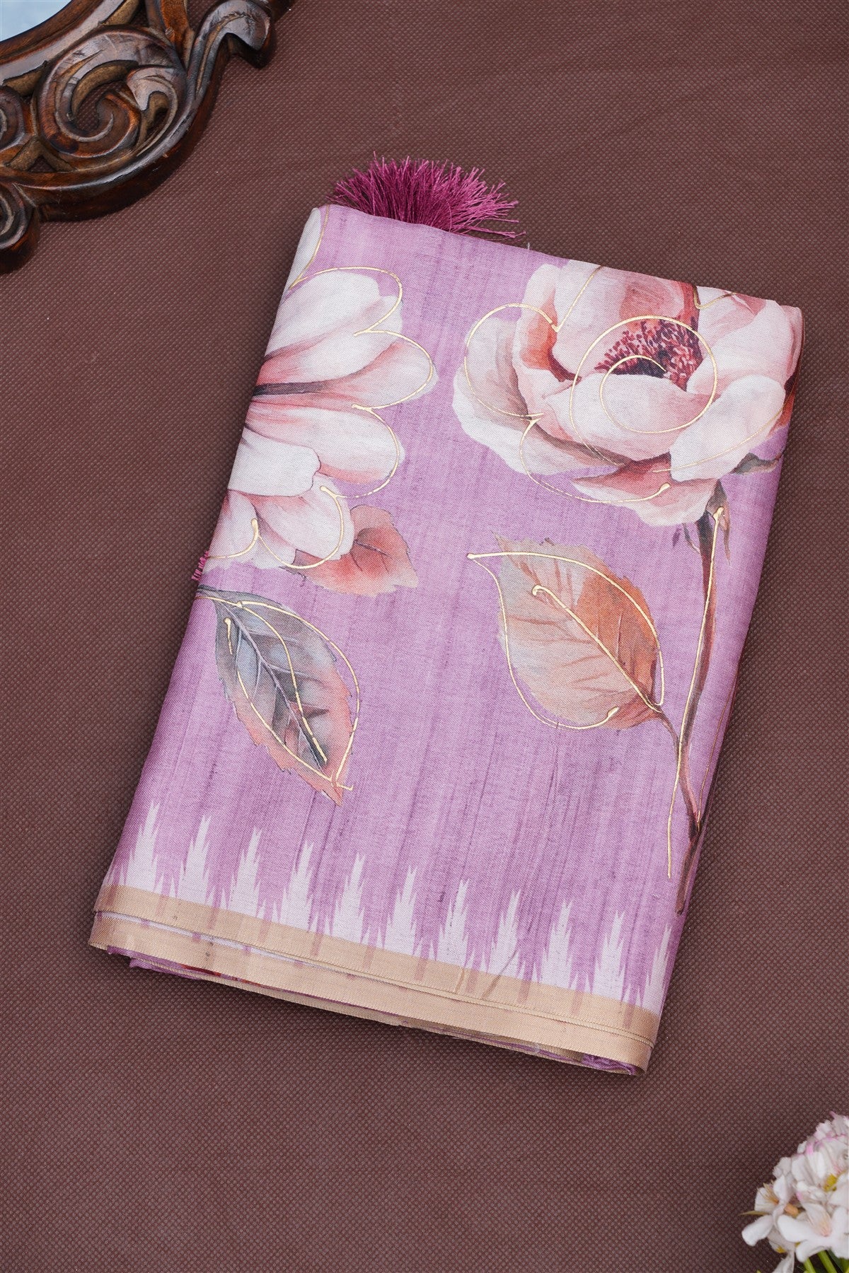 Bhagalpur Silk Blend Light Purple Saree