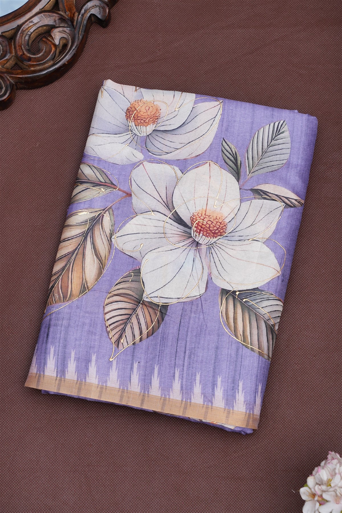 Bhagalpur Silk Blend Lavender Saree