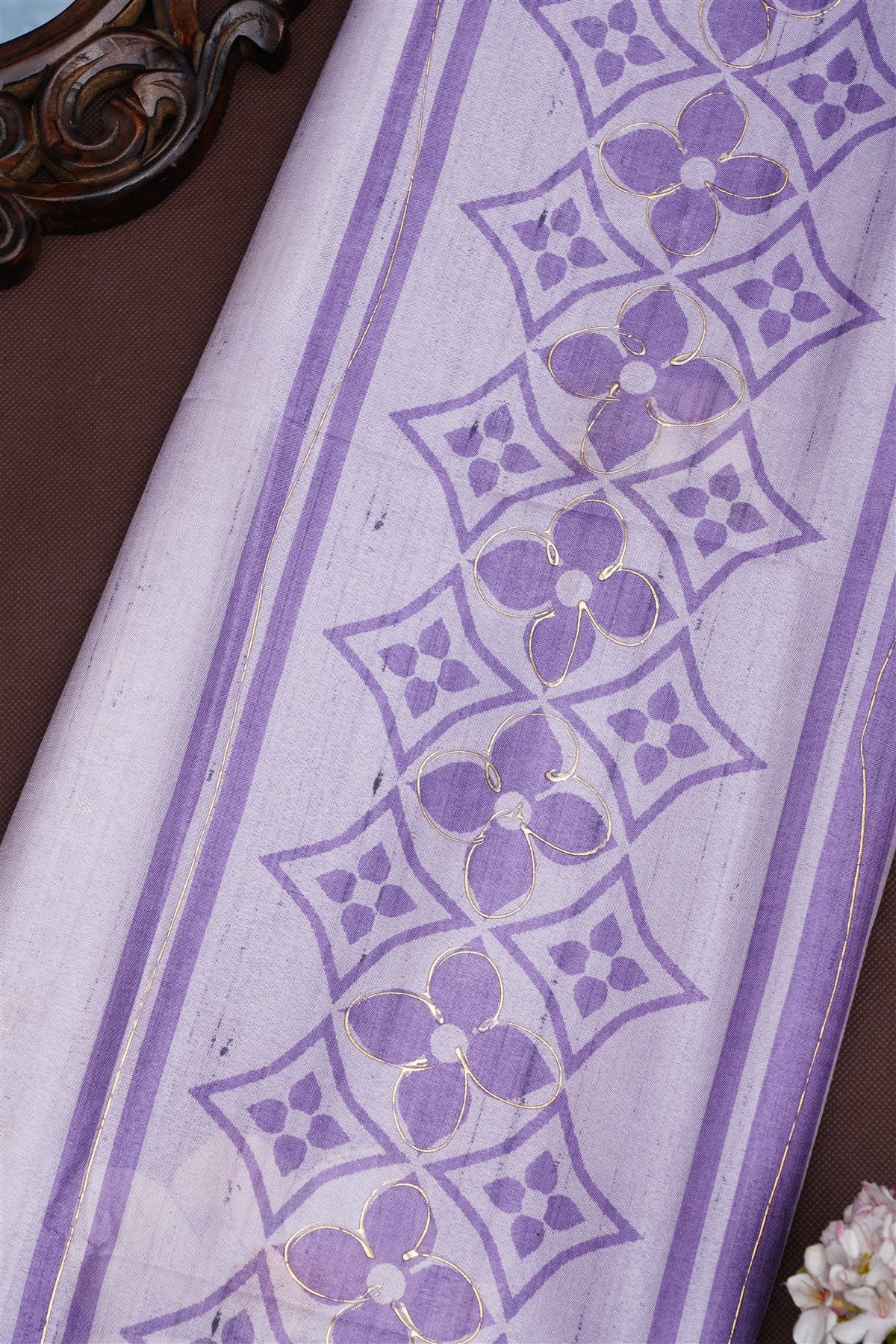 Bhagalpur Silk Blend Lavender Saree