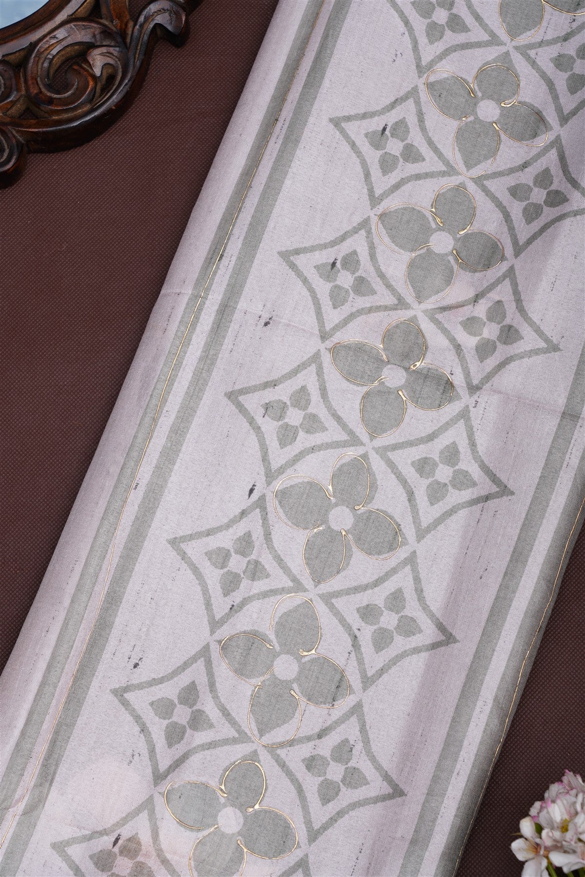 Bhagalpur Silk Blend Light Olive Green Saree