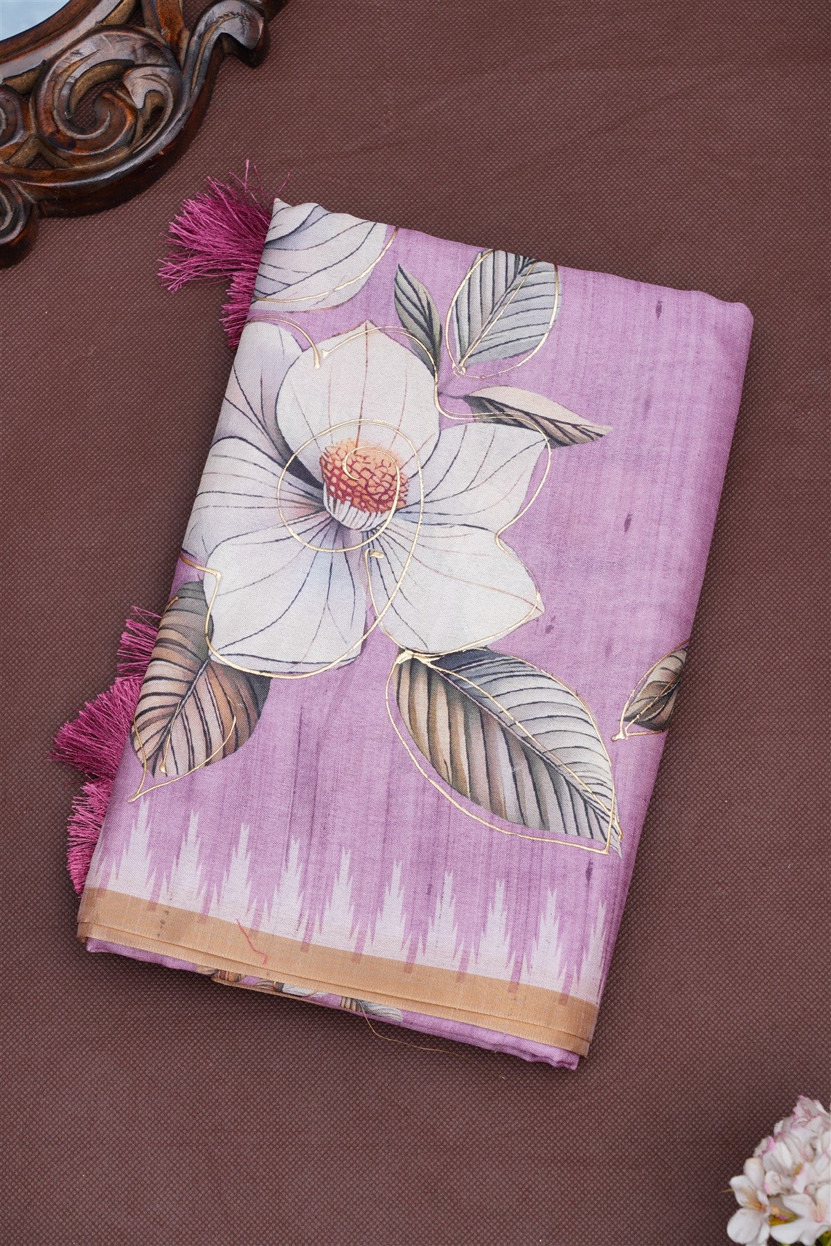Bhagalpur Silk Blend Light Purple Saree