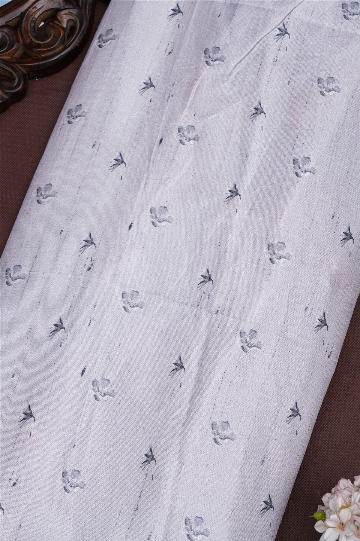 Fancy Silk Blend Gray Saree