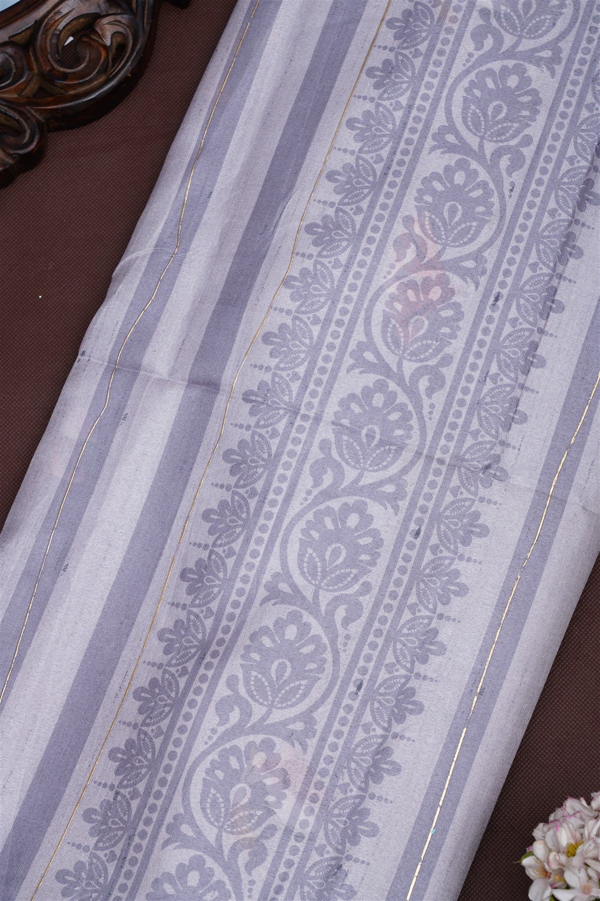 Fancy Silk Blend Gray Saree