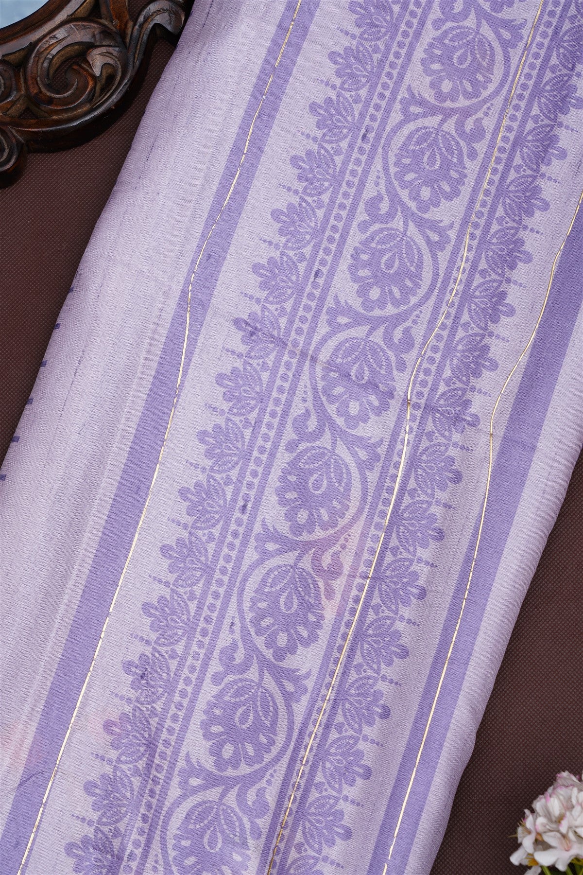 Fancy Silk Blend Lavender Saree