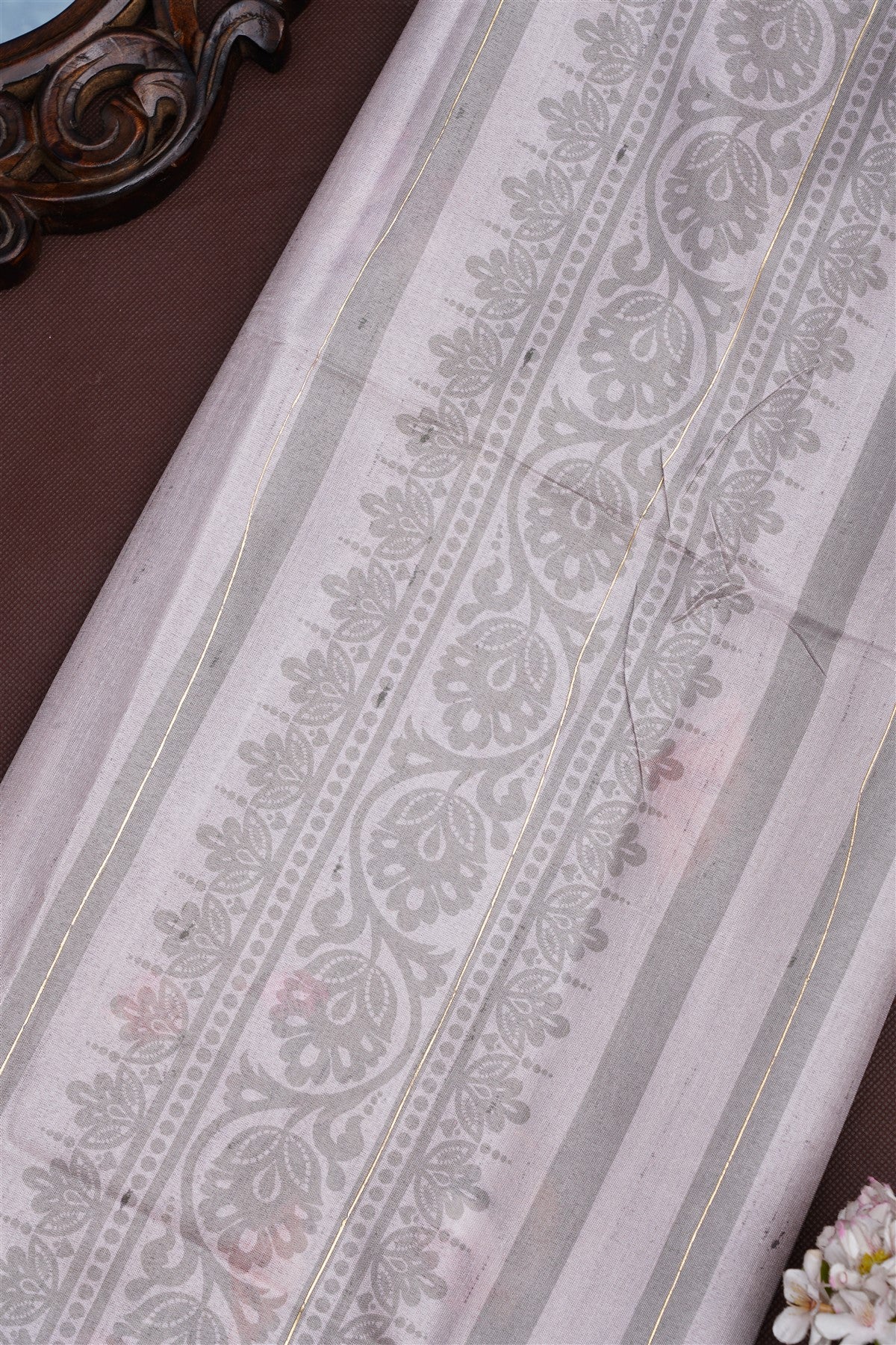 Fancy Silk Blend Light Olive Green Saree