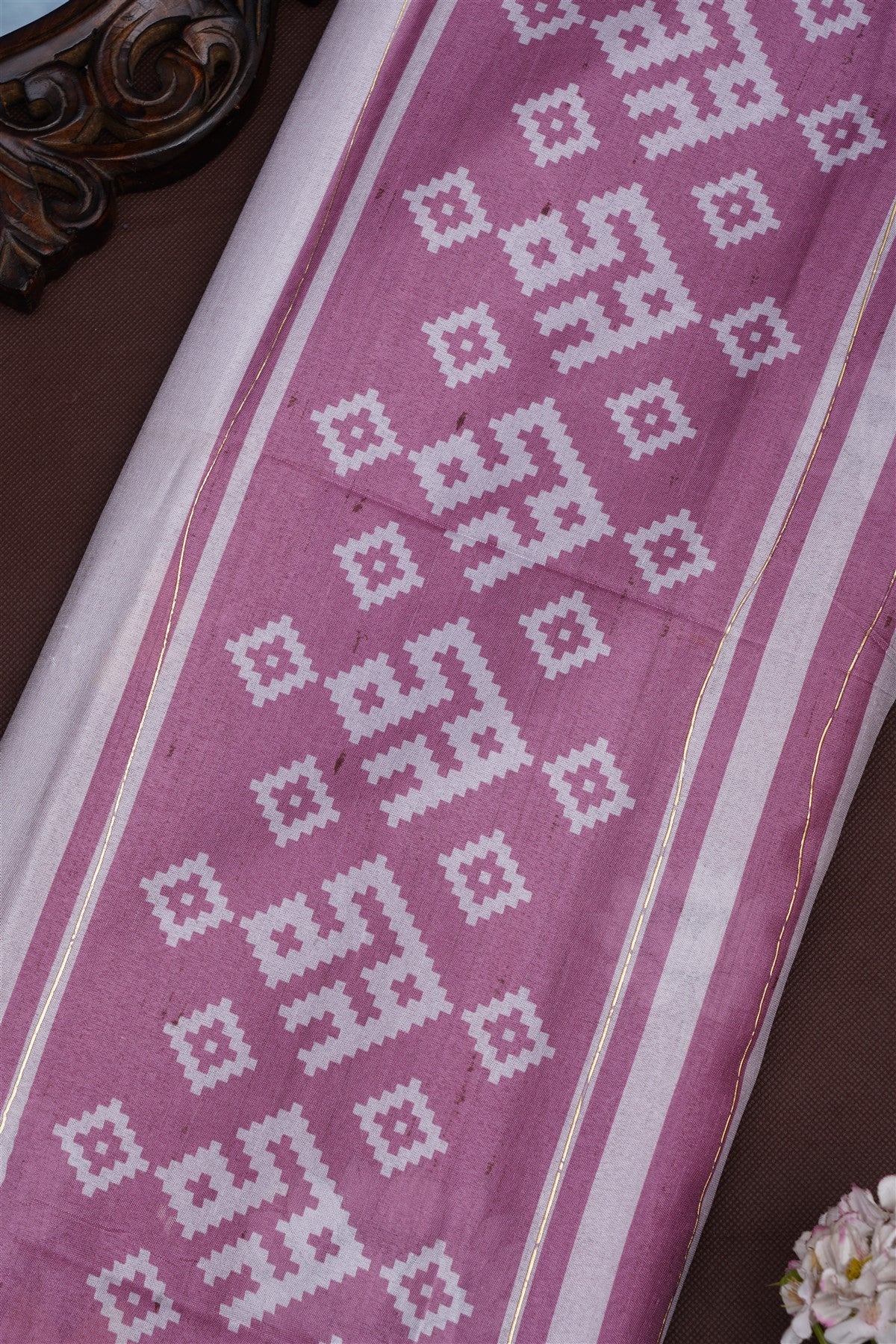 Fancy Silk Blend Light Purple Saree