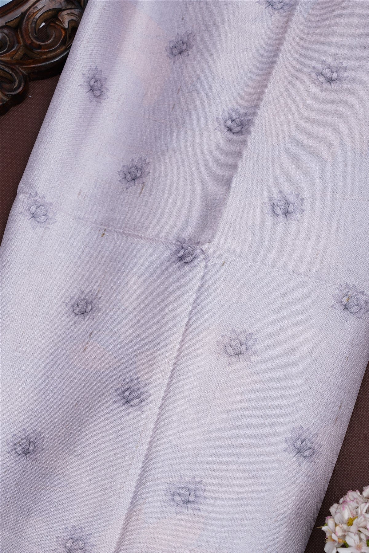 Fancy Silk Blend Slate Blue Saree