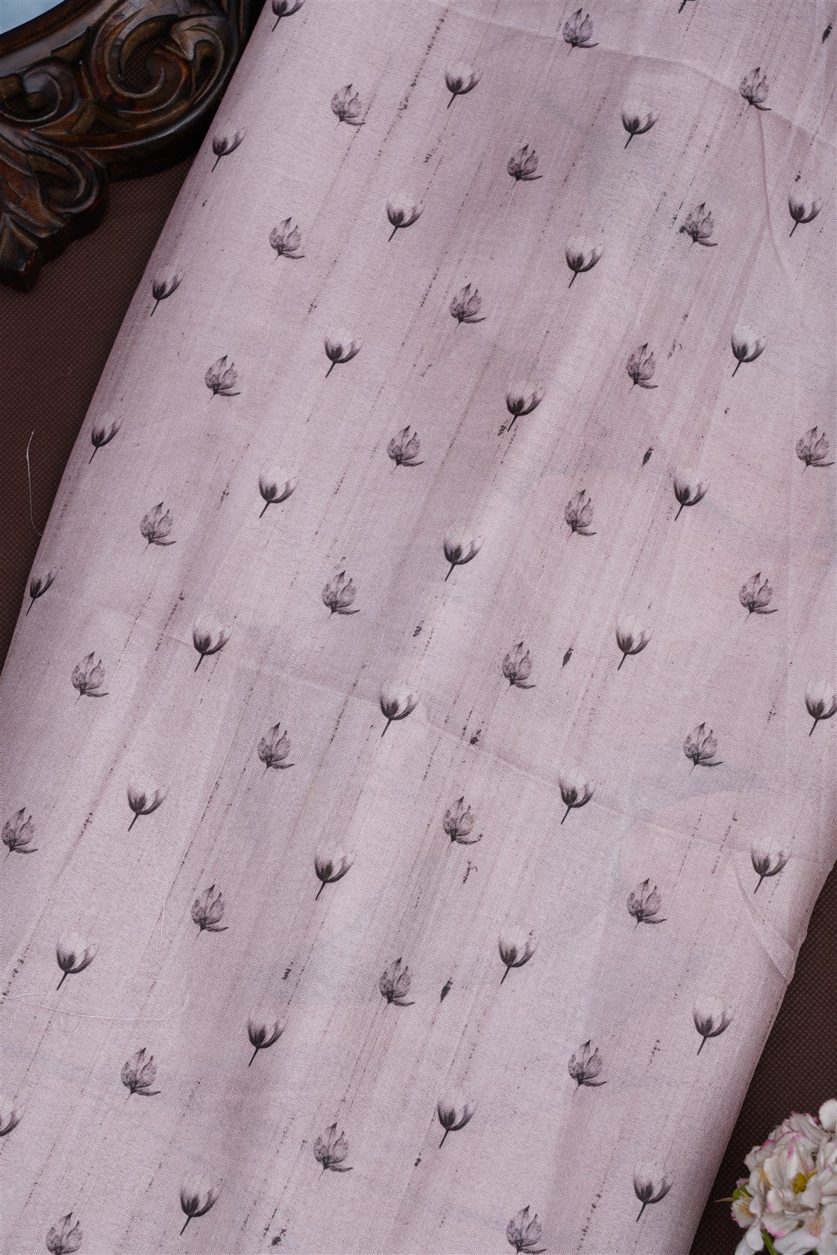 Fancy Silk Blend Brown Saree