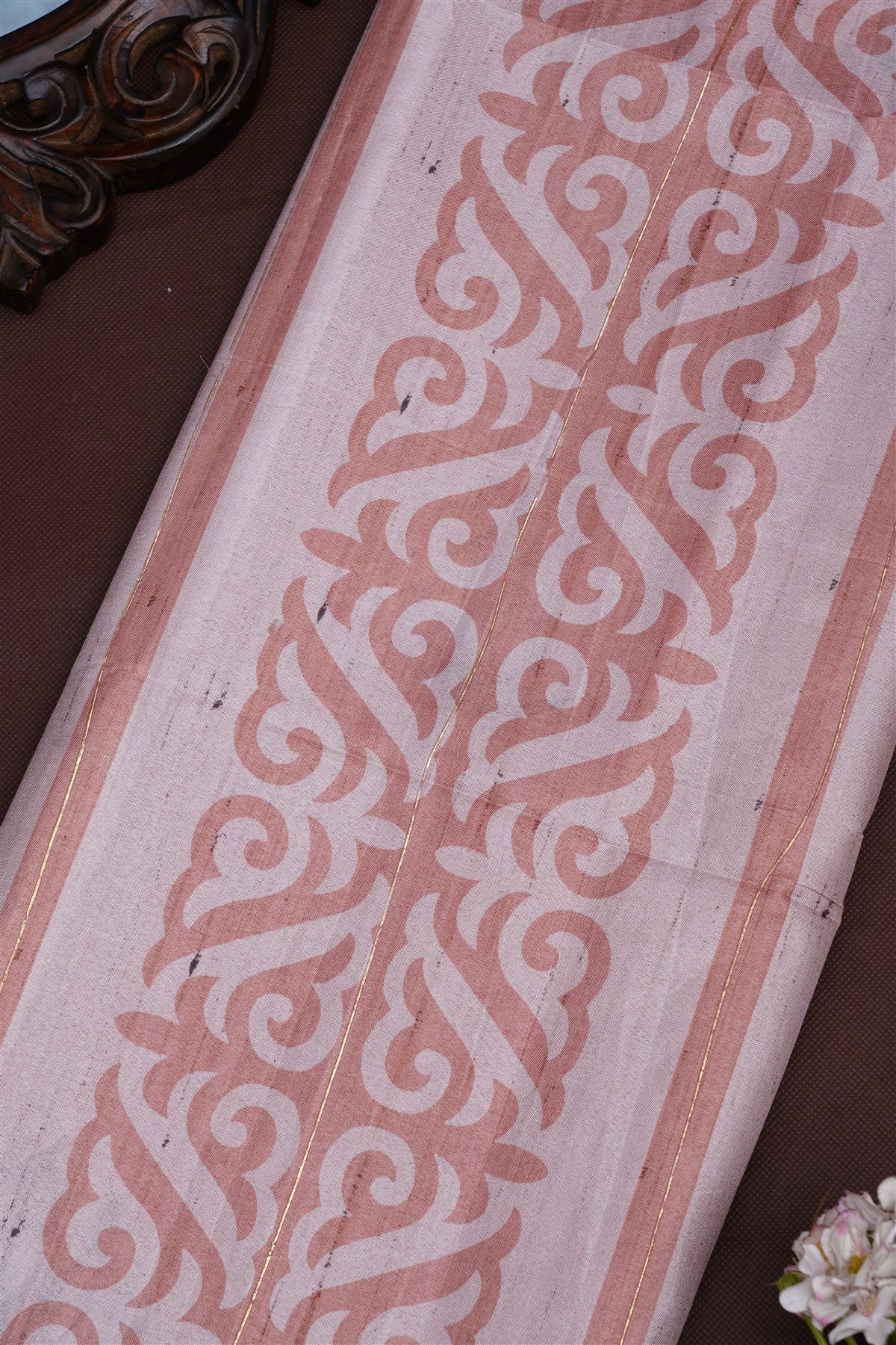 Fancy Silk Blend Brown Saree