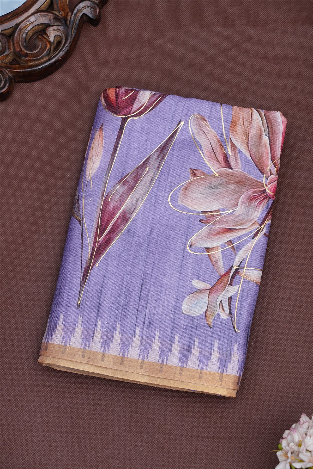 Fancy Silk Blend Lavender Saree