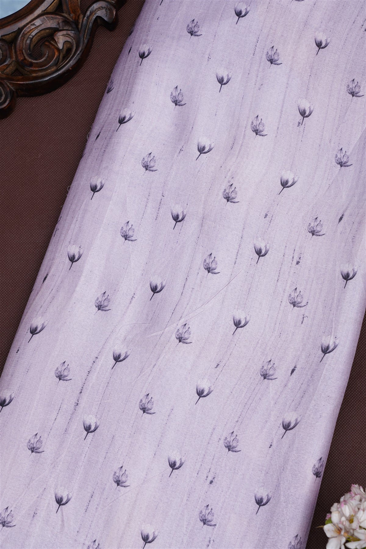 Fancy Silk Blend Lavender Saree