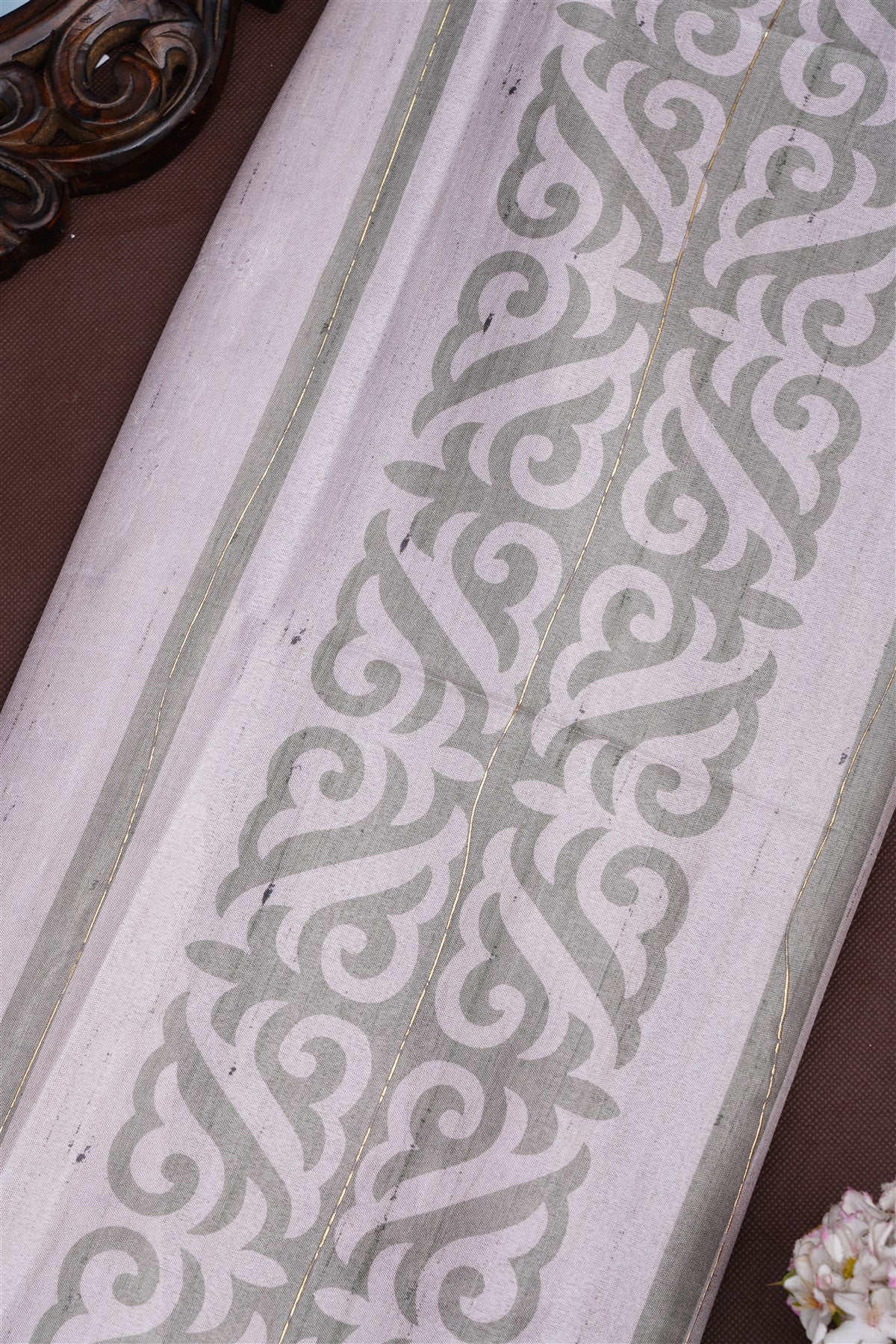 Fancy Silk Blend Light Olive Green Saree
