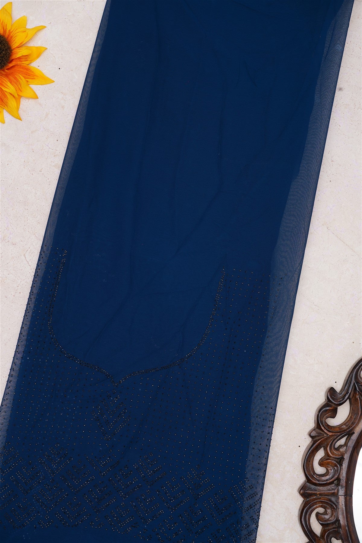 Fancy Georgette Dark Blue Saree