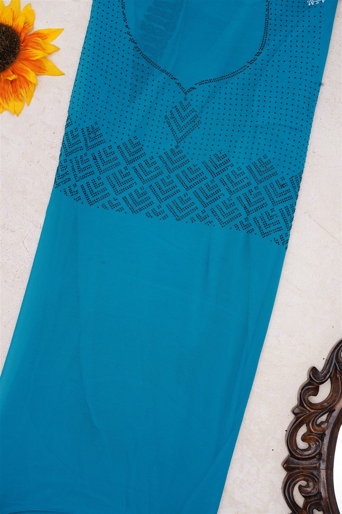Fancy Georgette Teal Saree