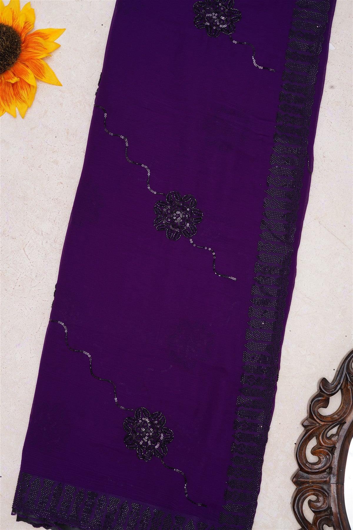 Fancy Georgette Violet Saree