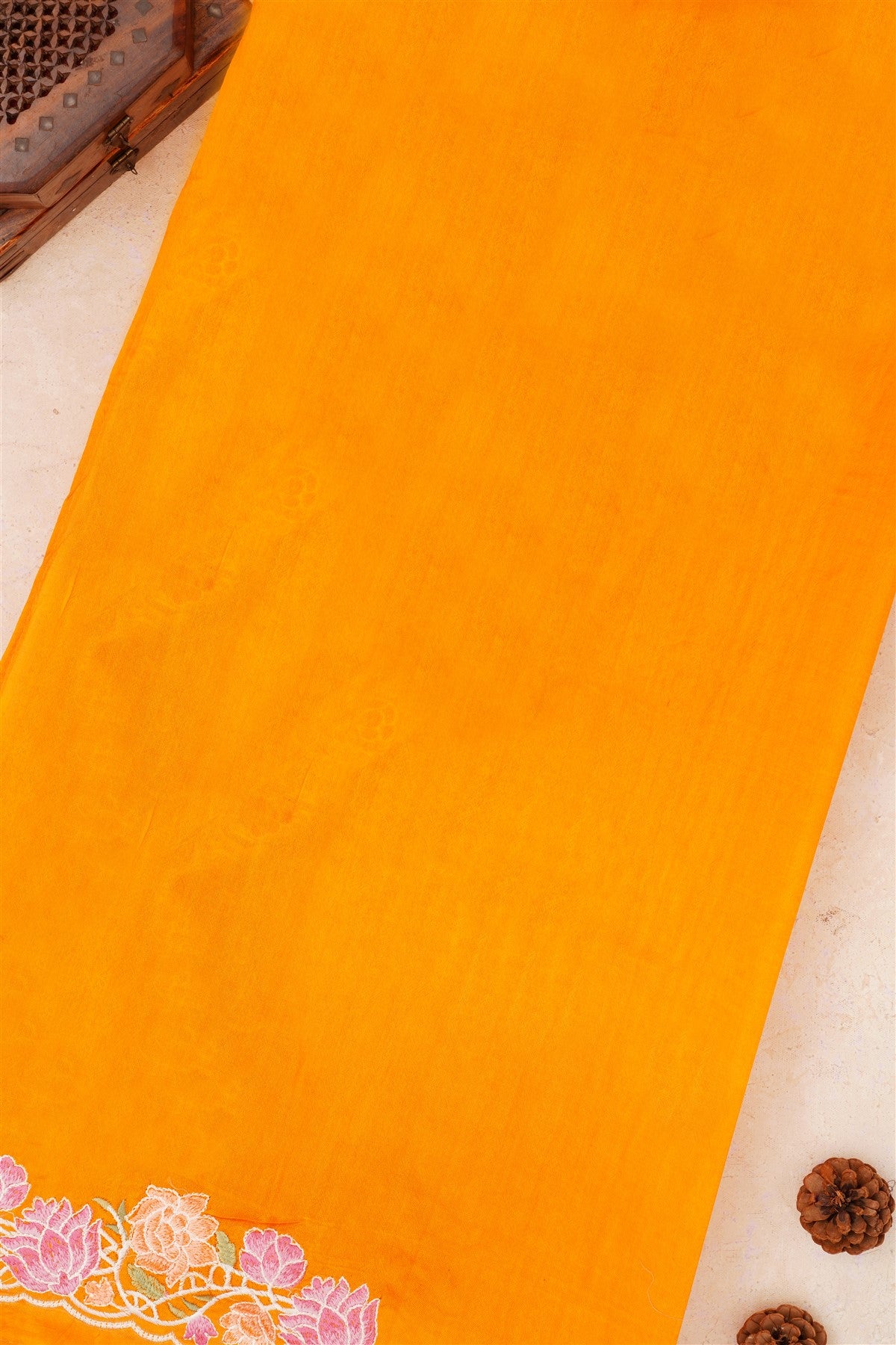 Handloom Chanderi Dark Yellow Saree