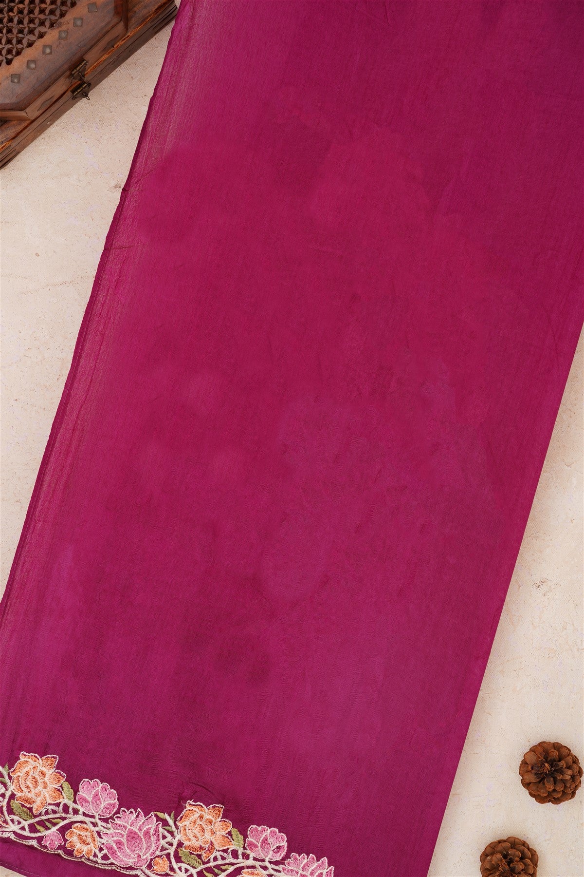 Handloom Chanderi Purple Saree