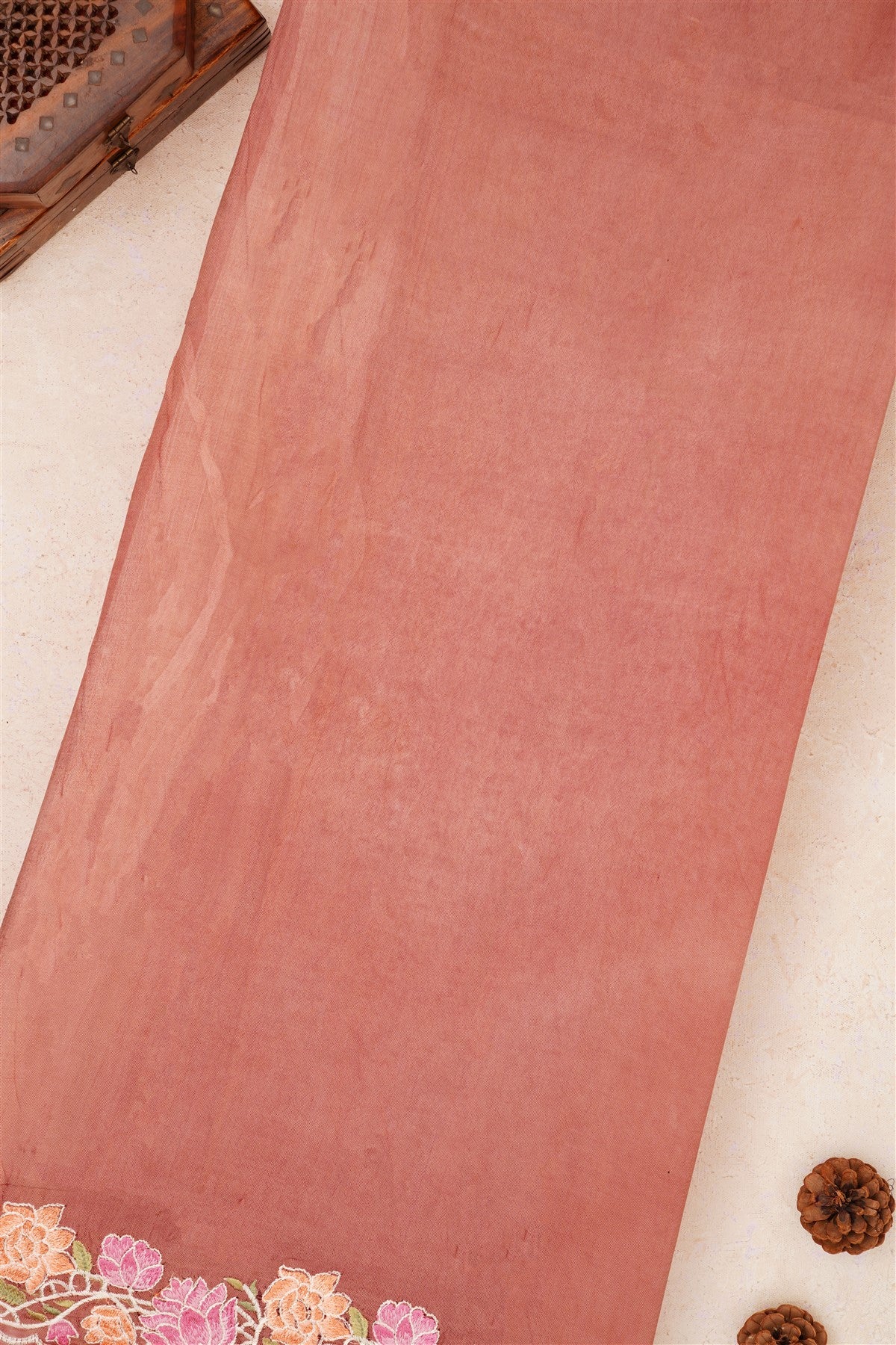 Handloom Chanderi Rossy Brown Saree