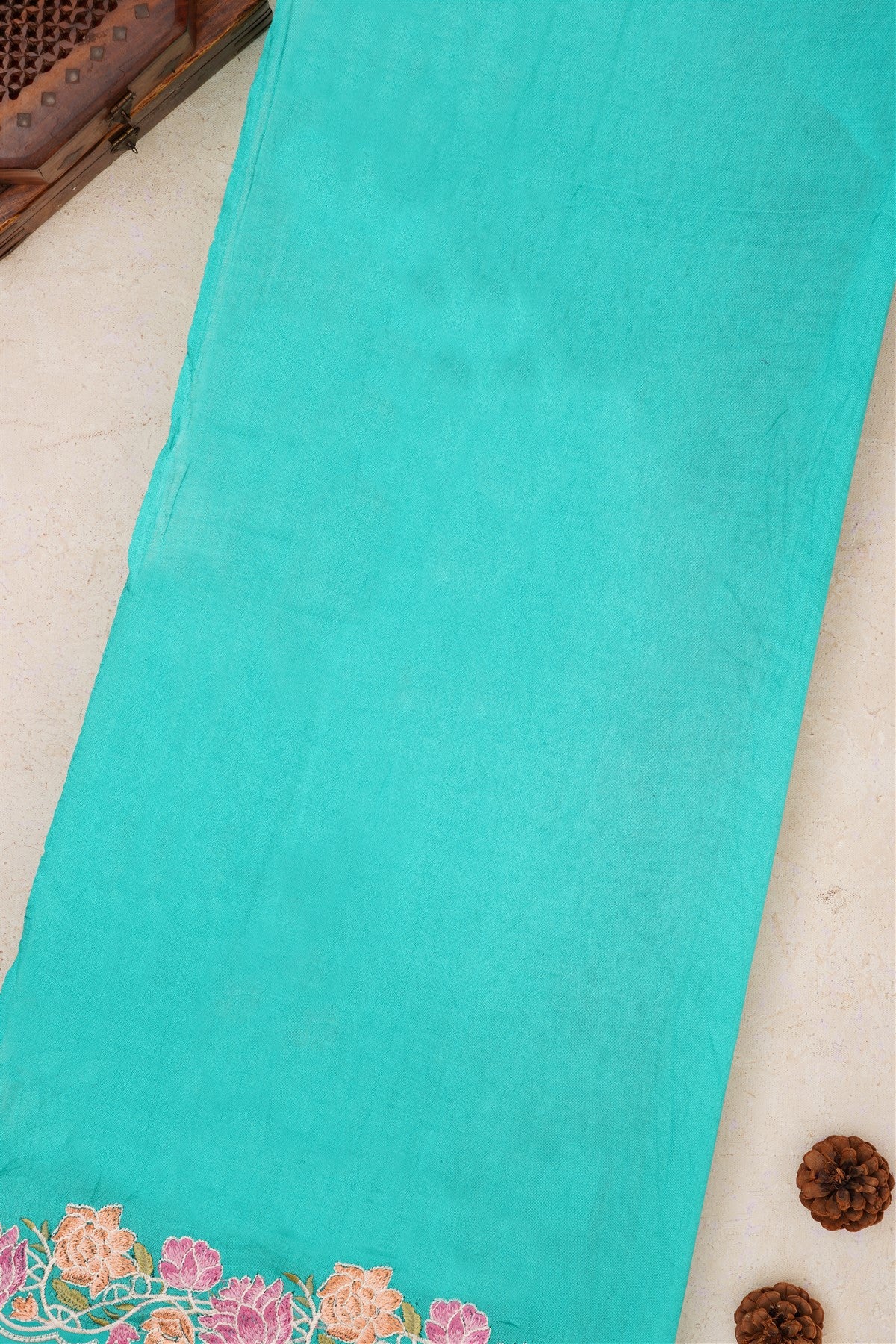 Handloom Chanderi Sea Green Saree