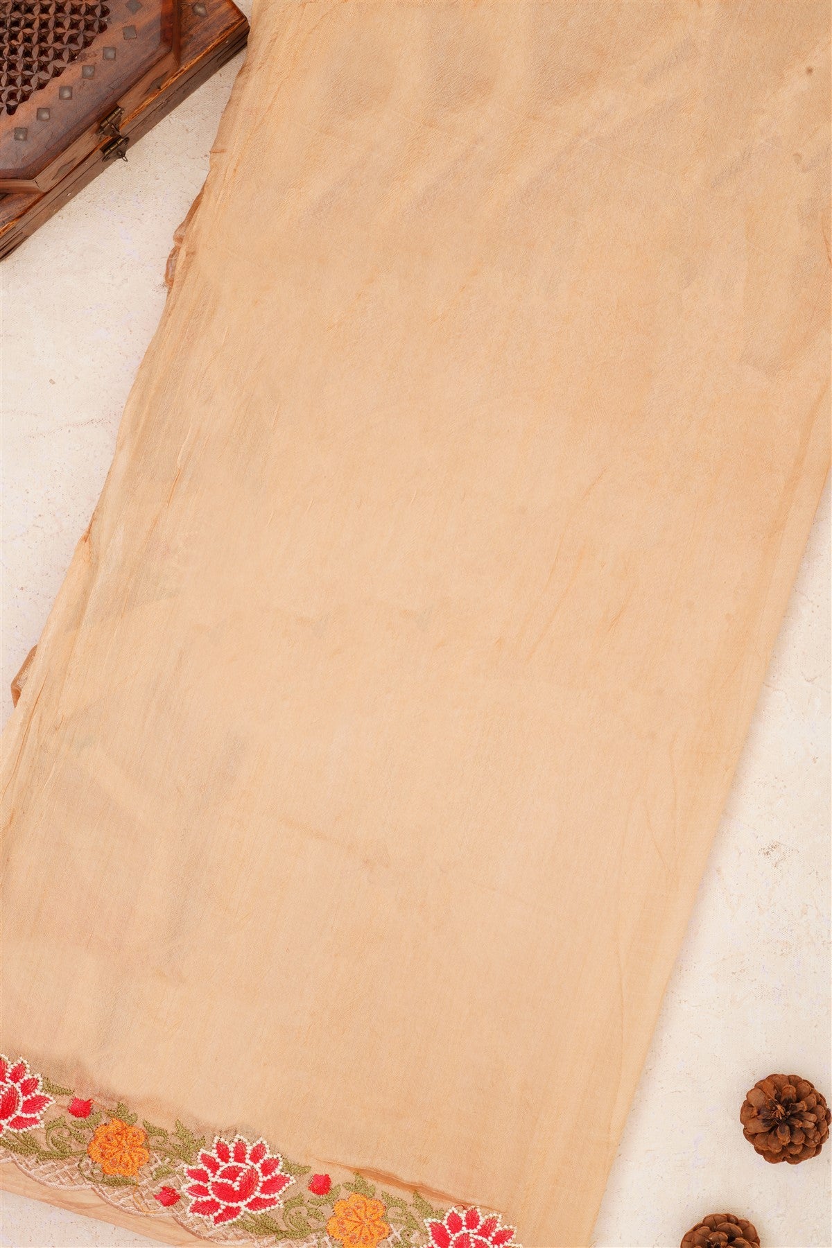 Handloom Chanderi Cream Saree