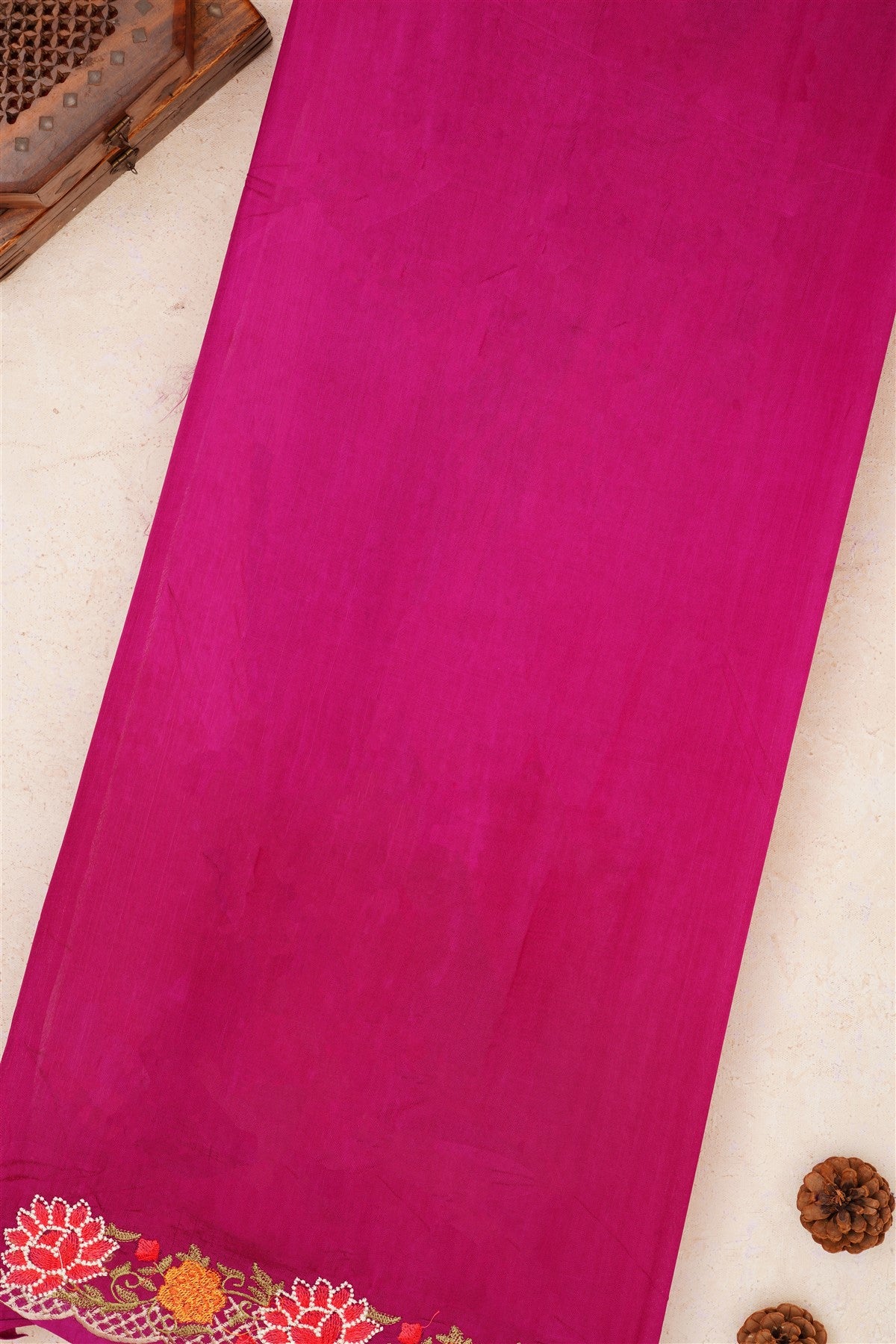 Handloom Chanderi Purple Saree