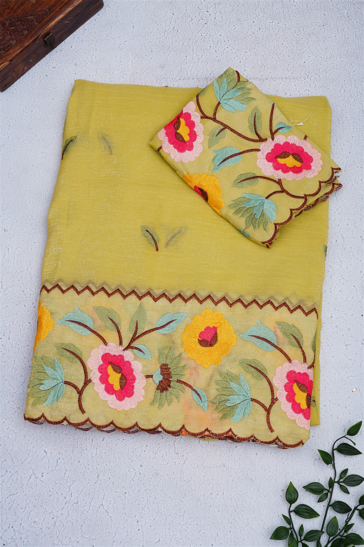 Fancy Space Silk Light Yellow Saree