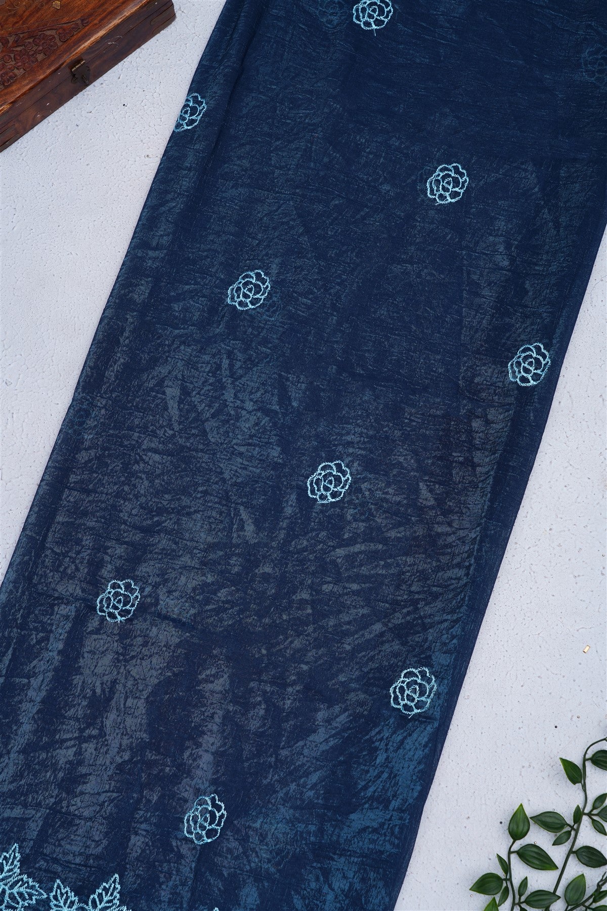 Fancy Space Silk Sea Blue Saree
