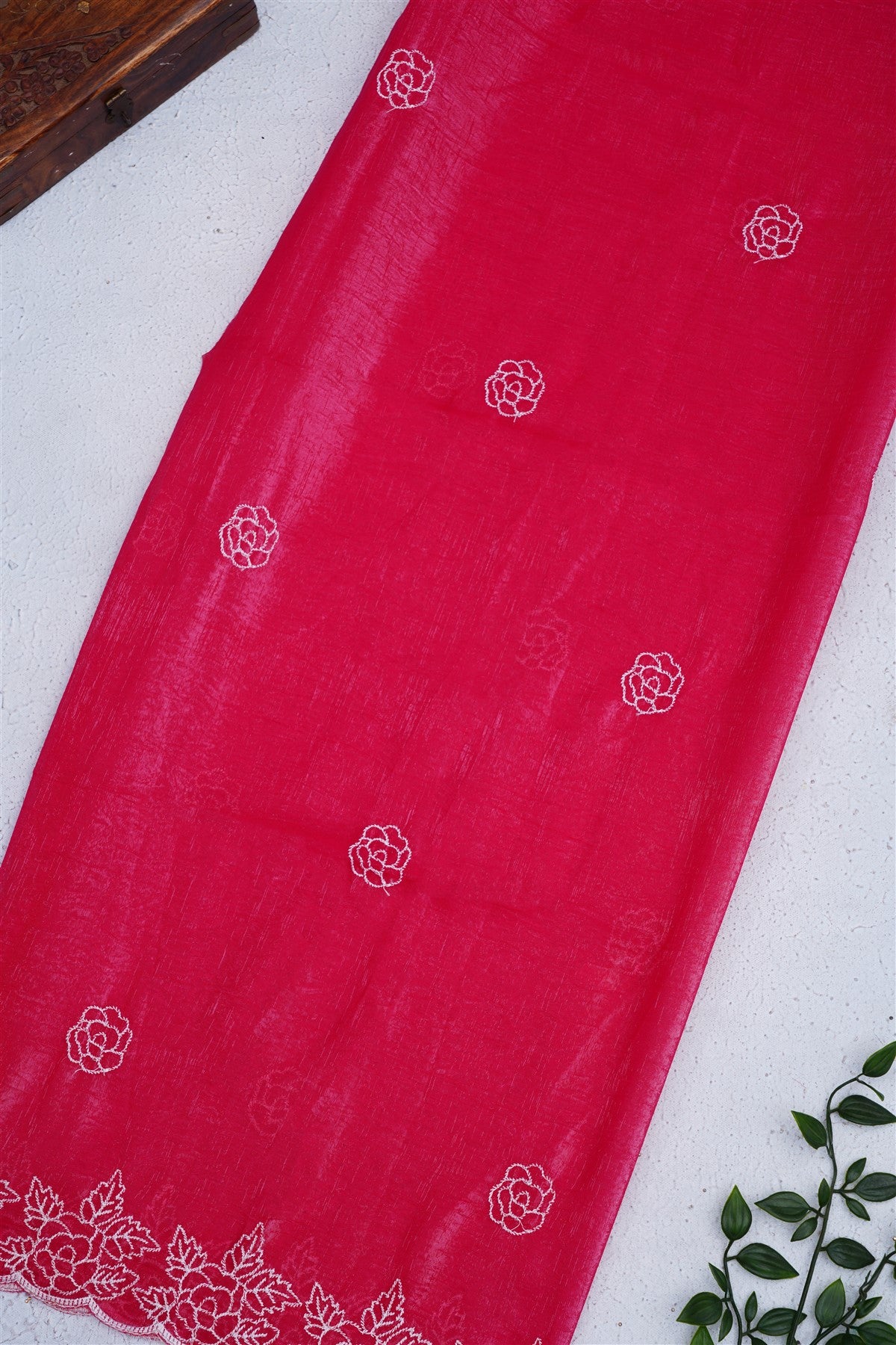 Fancy Space Silk White Saree
