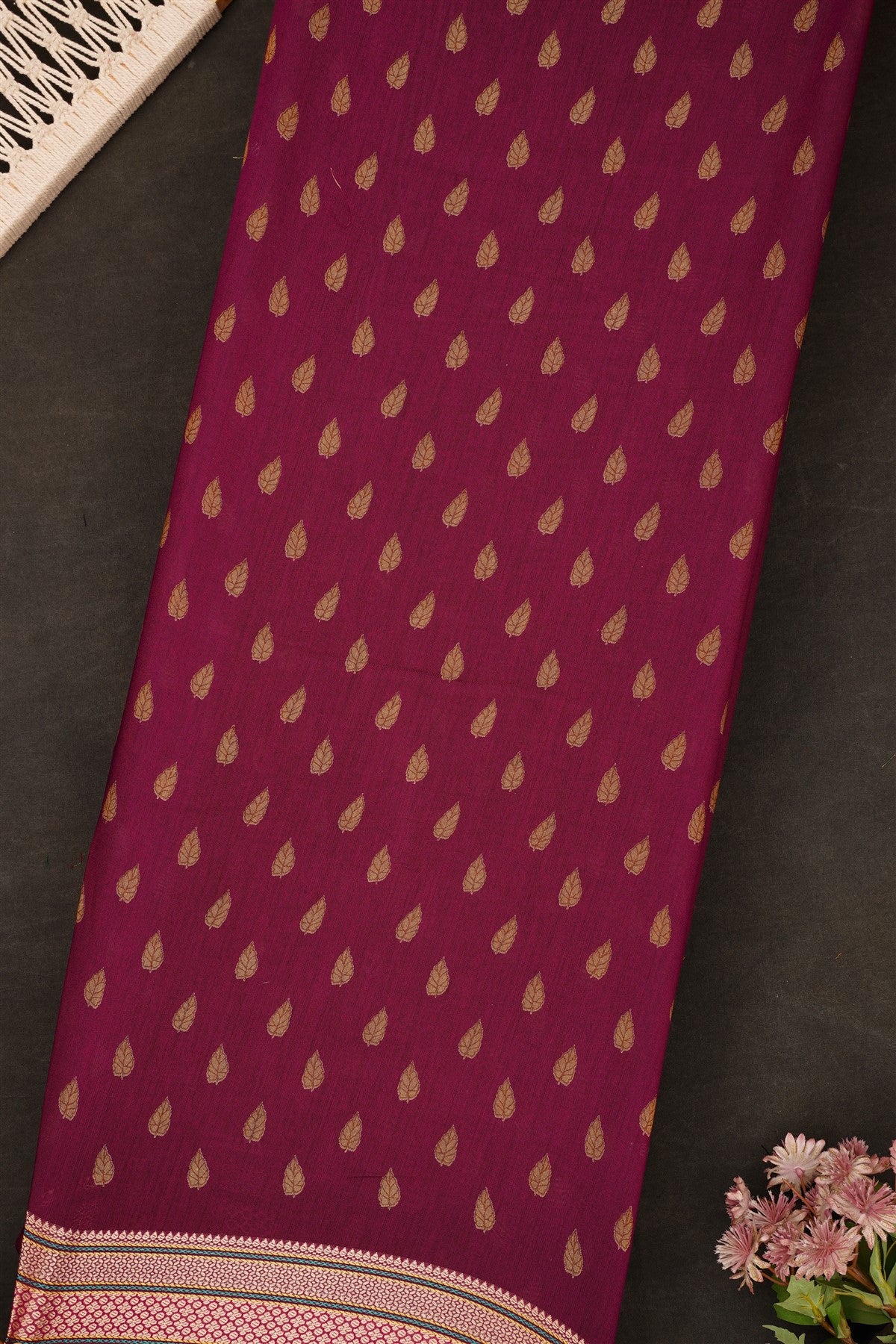 Fancy Maheshwari Silk Purple Saree