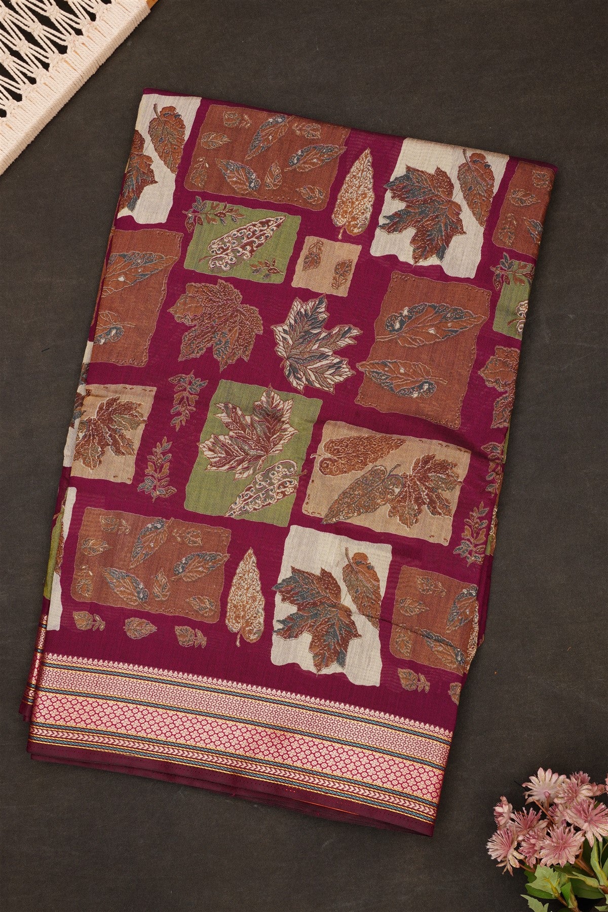 Fancy Maheshwari Silk Purple Saree