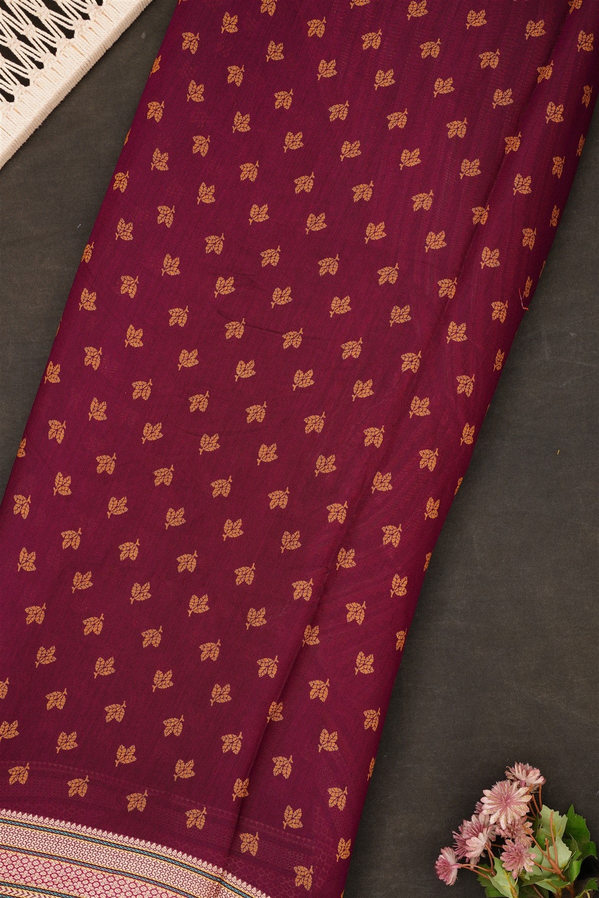 Fancy Maheshwari Silk Purple Saree