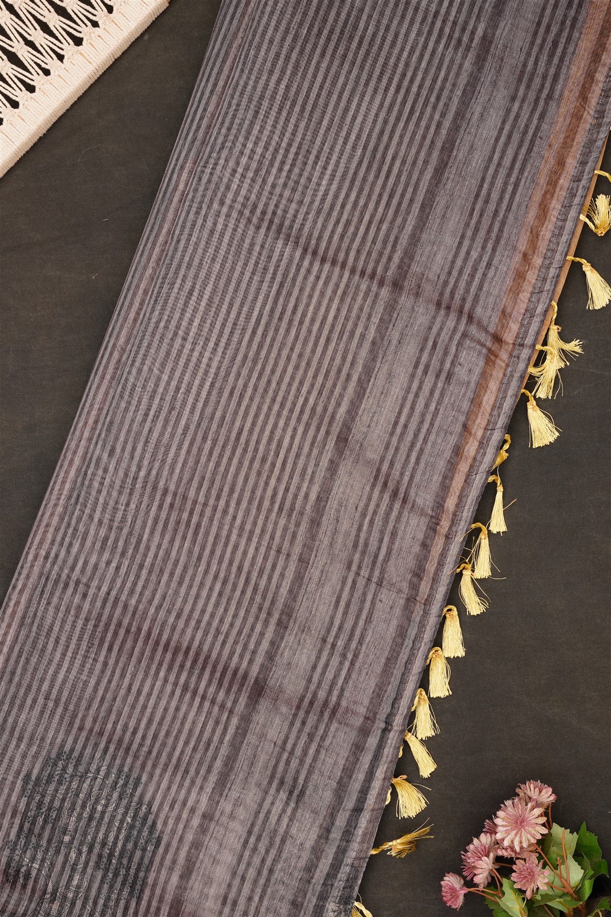 Fancy Bhagalpuri Silk Khakhi Saree