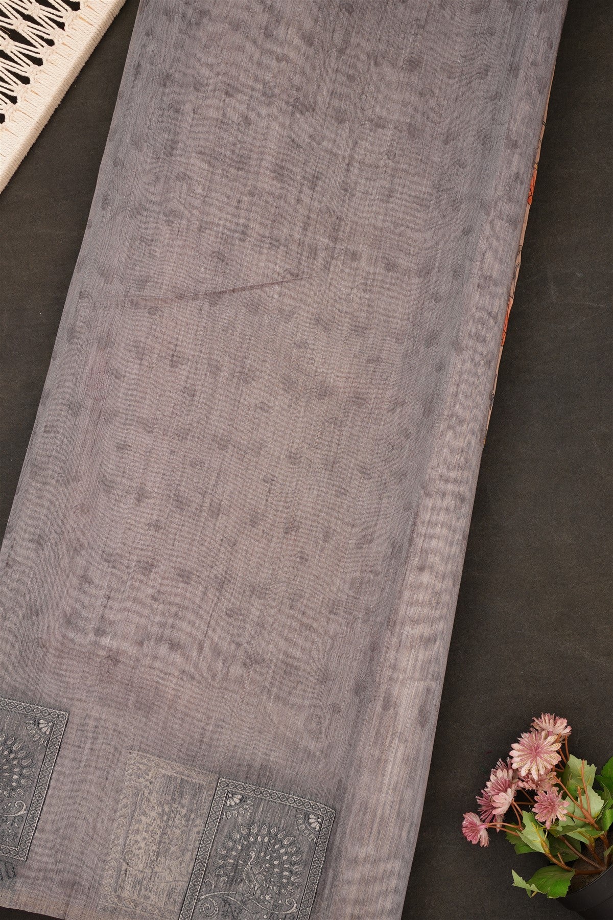 Fancy Bhagalpuri Silk Beige Saree