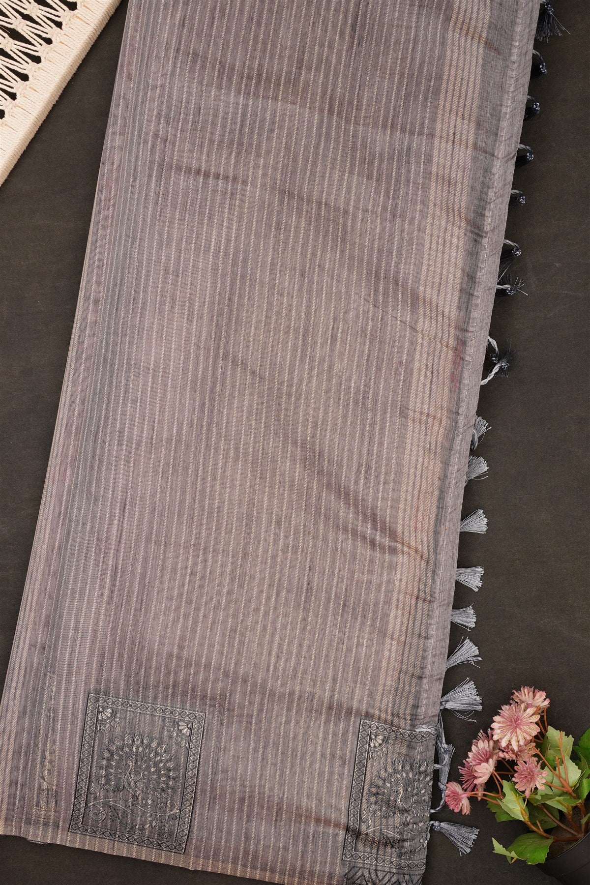 Fancy Bhagalpuri Silk Beige Saree