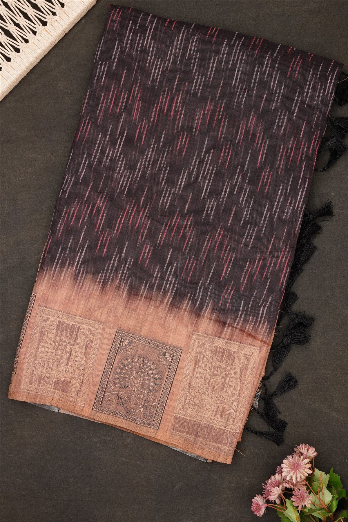 Fancy Bhagalpuri Silk Black Saree
