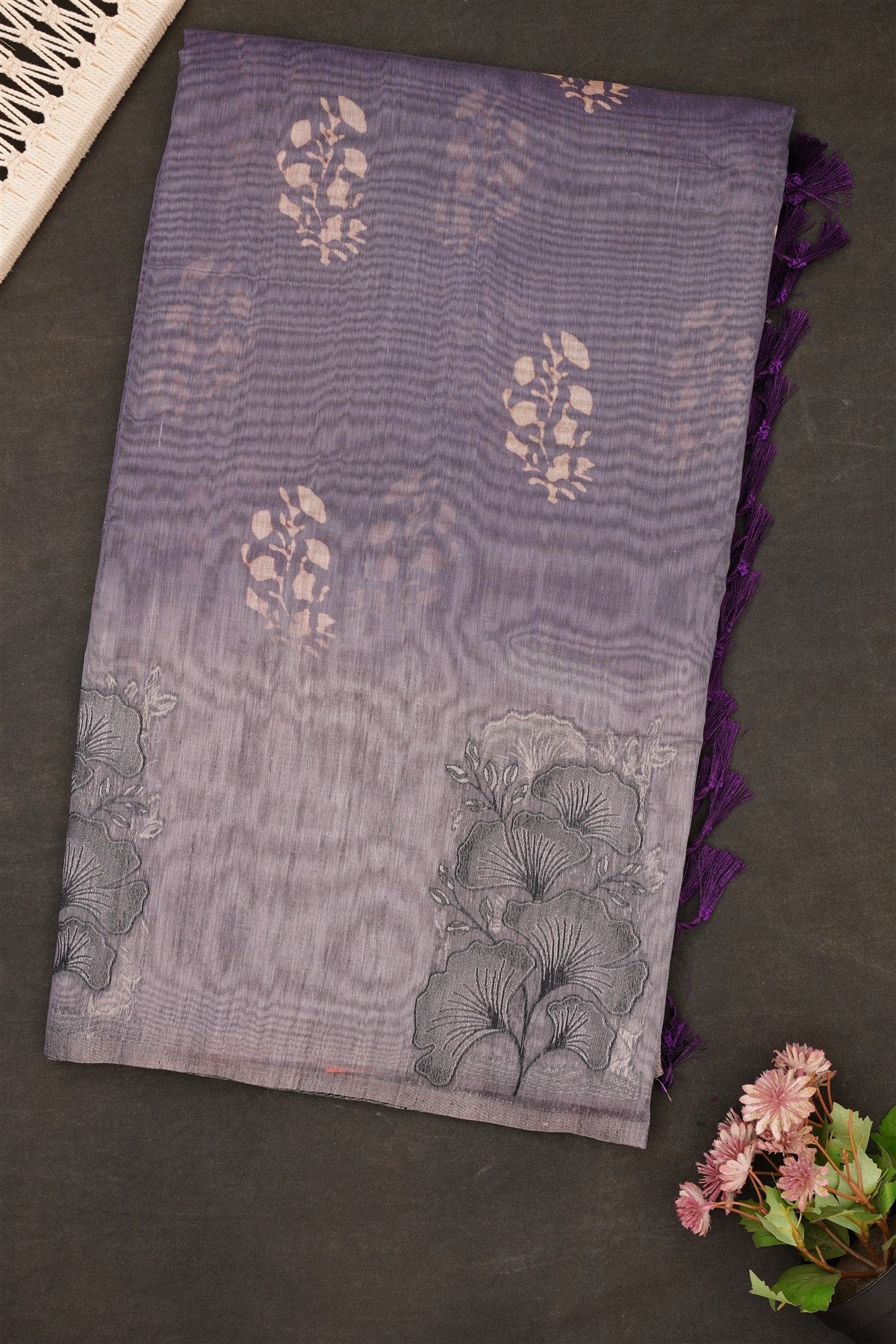 Fancy Bhagalpuri Silk Lavender Saree