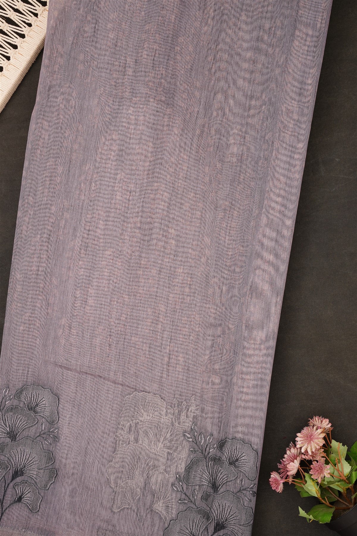 Fancy Bhagalpuri Silk Lavender Saree