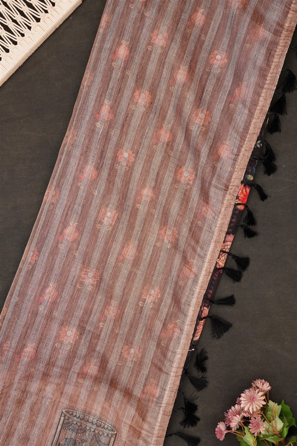 Fancy Bhagalpuri Silk Black Saree