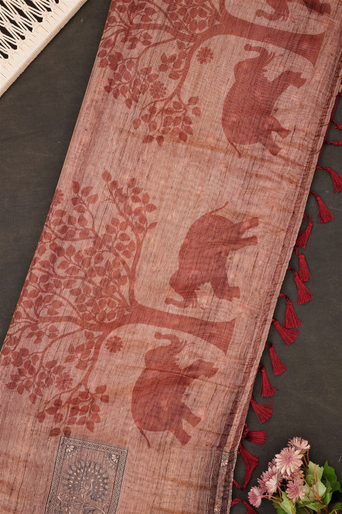 Fancy Bhagalpuri Silk Dark Purple Saree