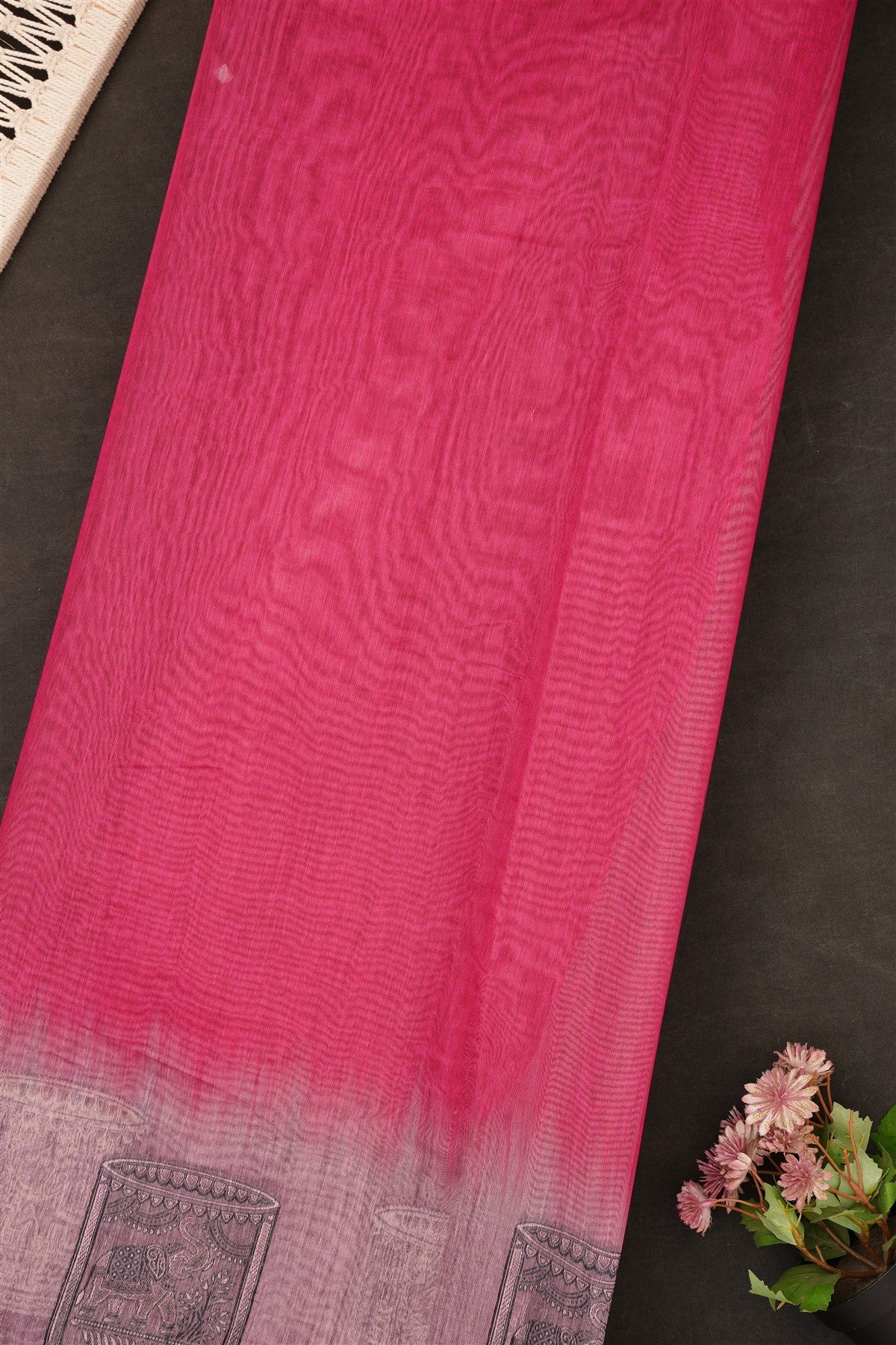 Fancy Bhagalpuri Silk Magenta Saree