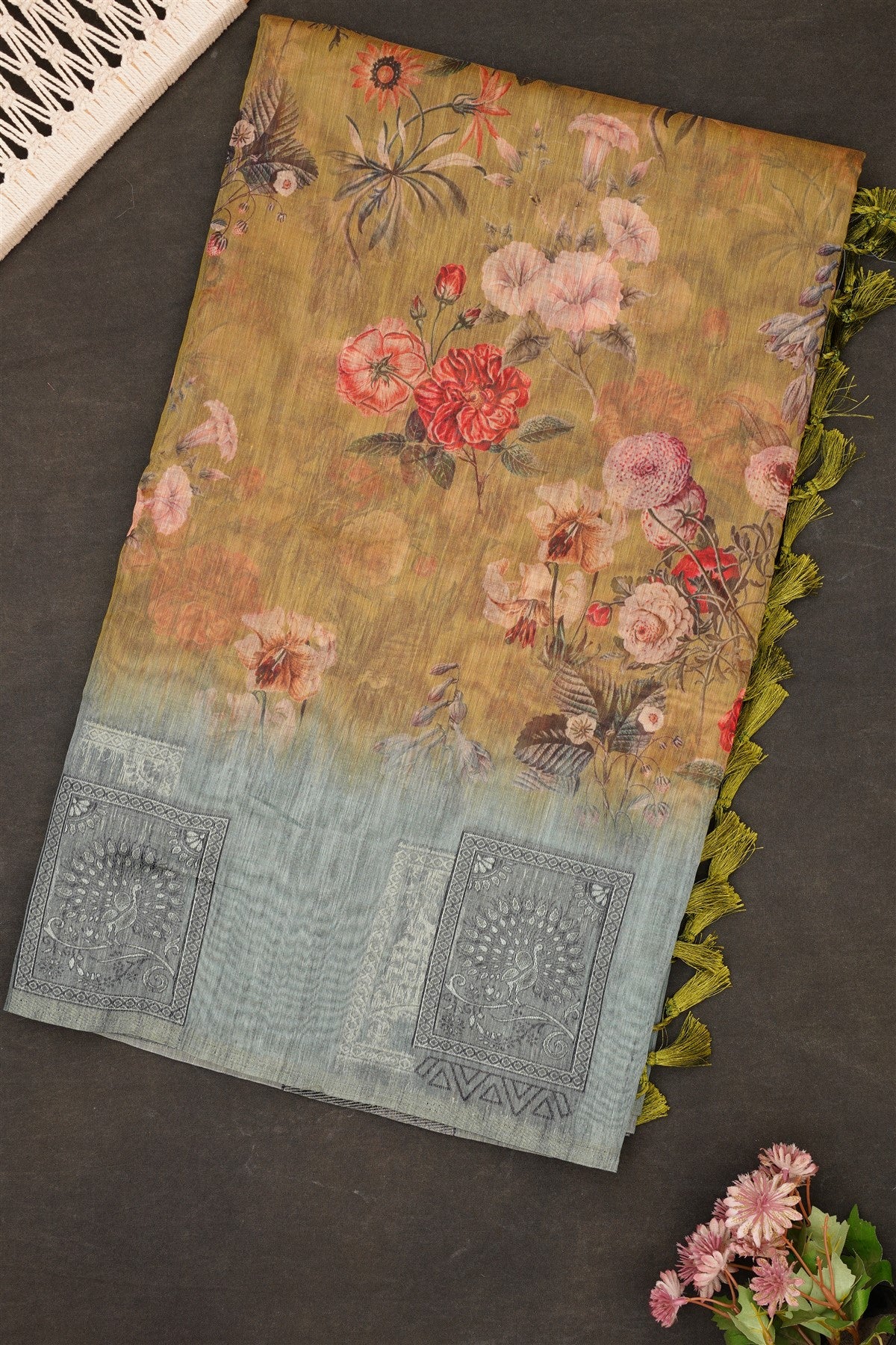 Fancy Bhagalpuri Silk Light Green Saree