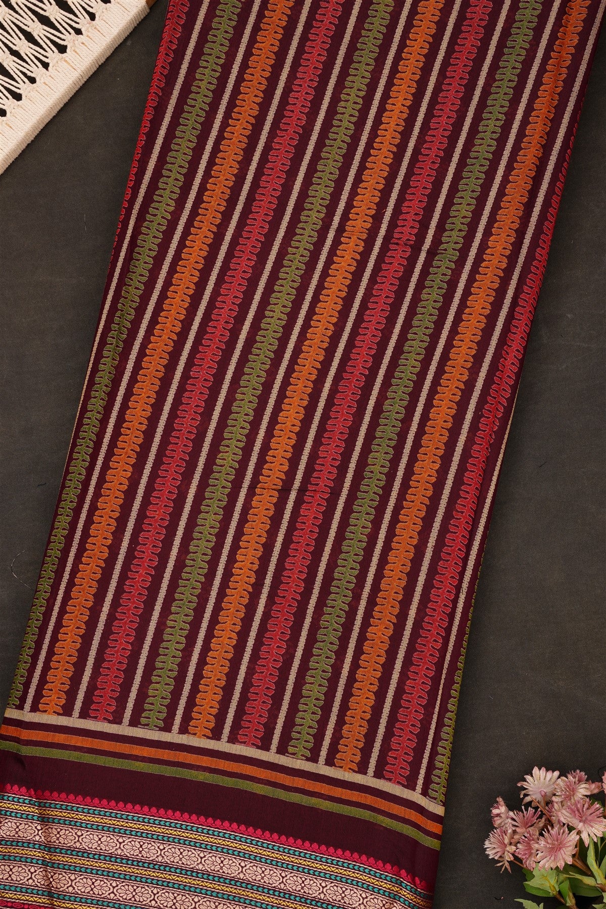 Fancy Viscose Silk Dark Purple Saree