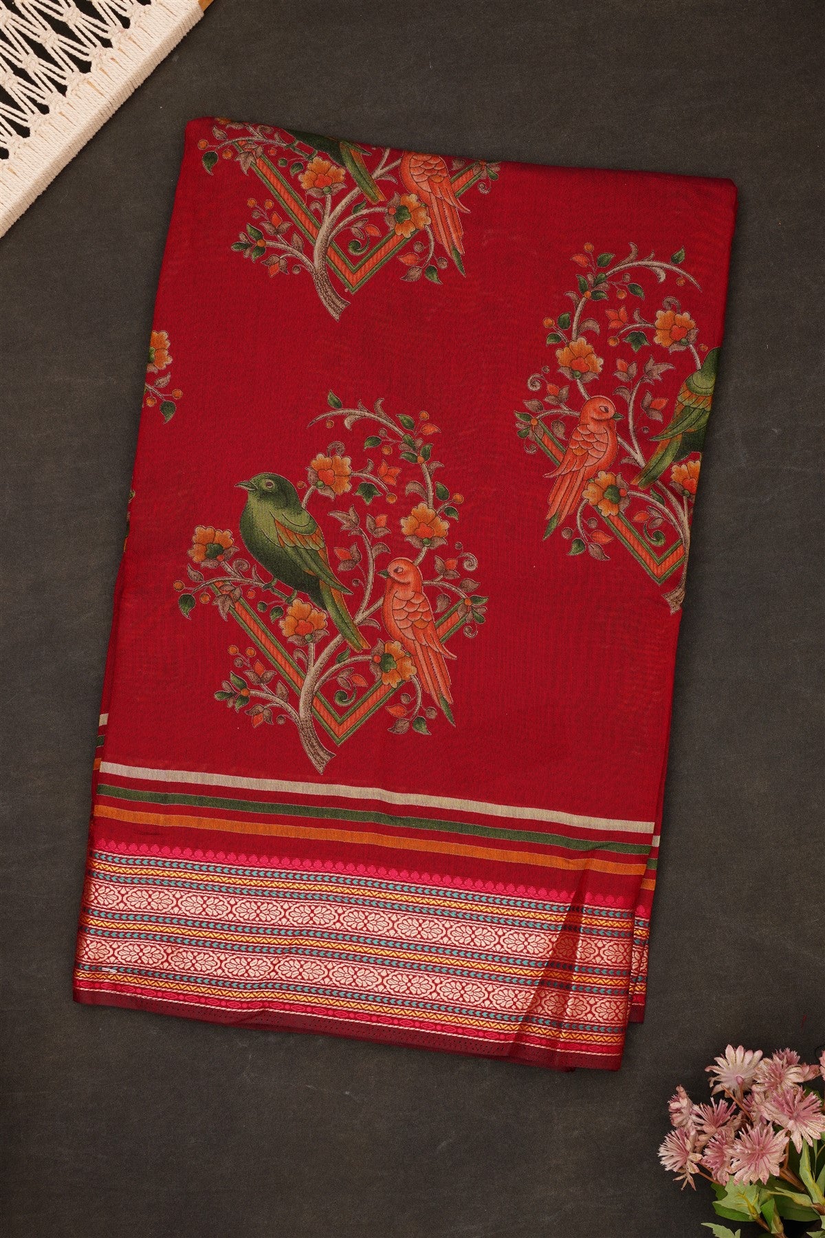 Fancy Viscose Silk Maroon Saree