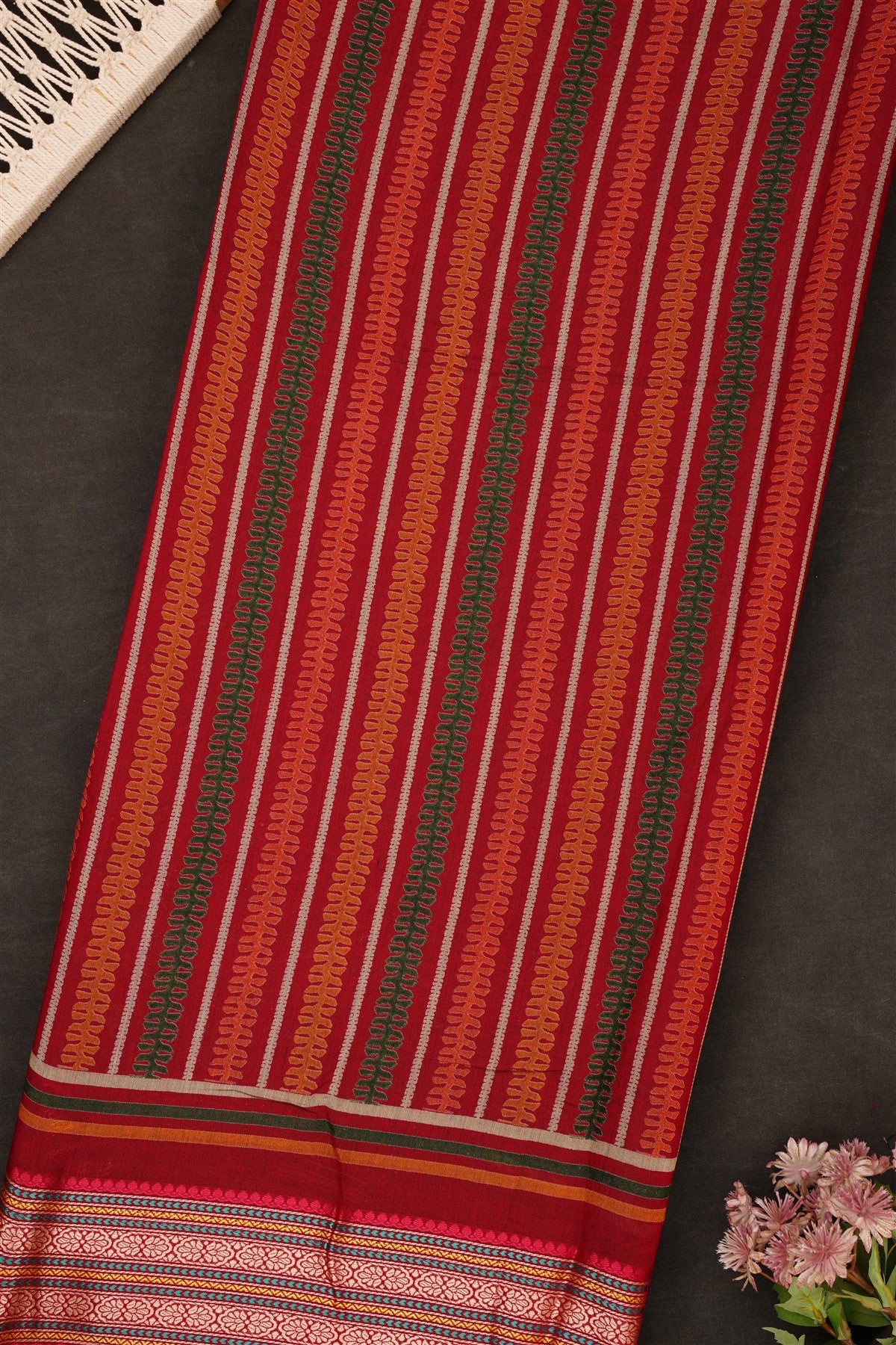 Fancy Viscose Silk Maroon Saree