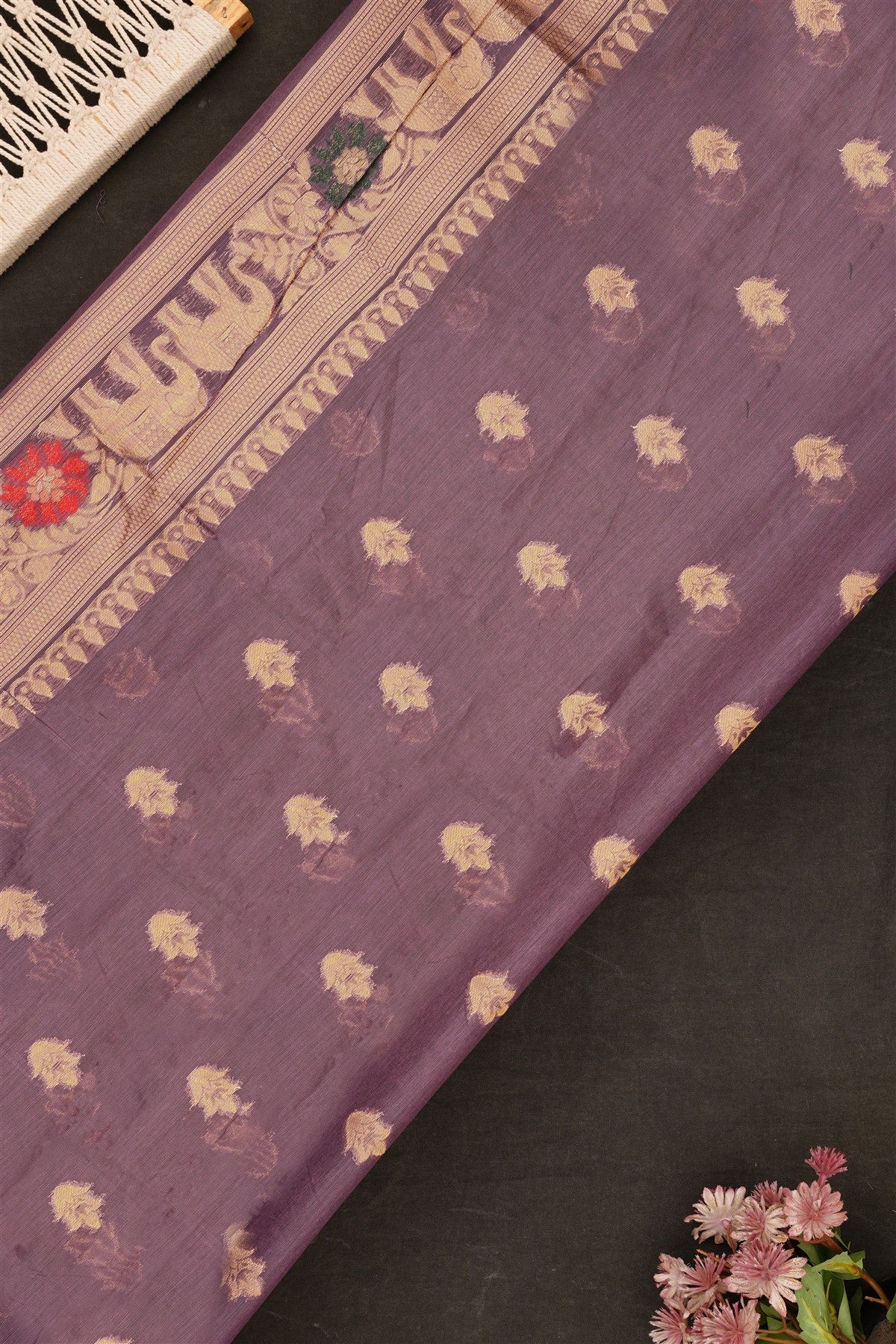 Fancy Chanderi Silk Lavender Saree