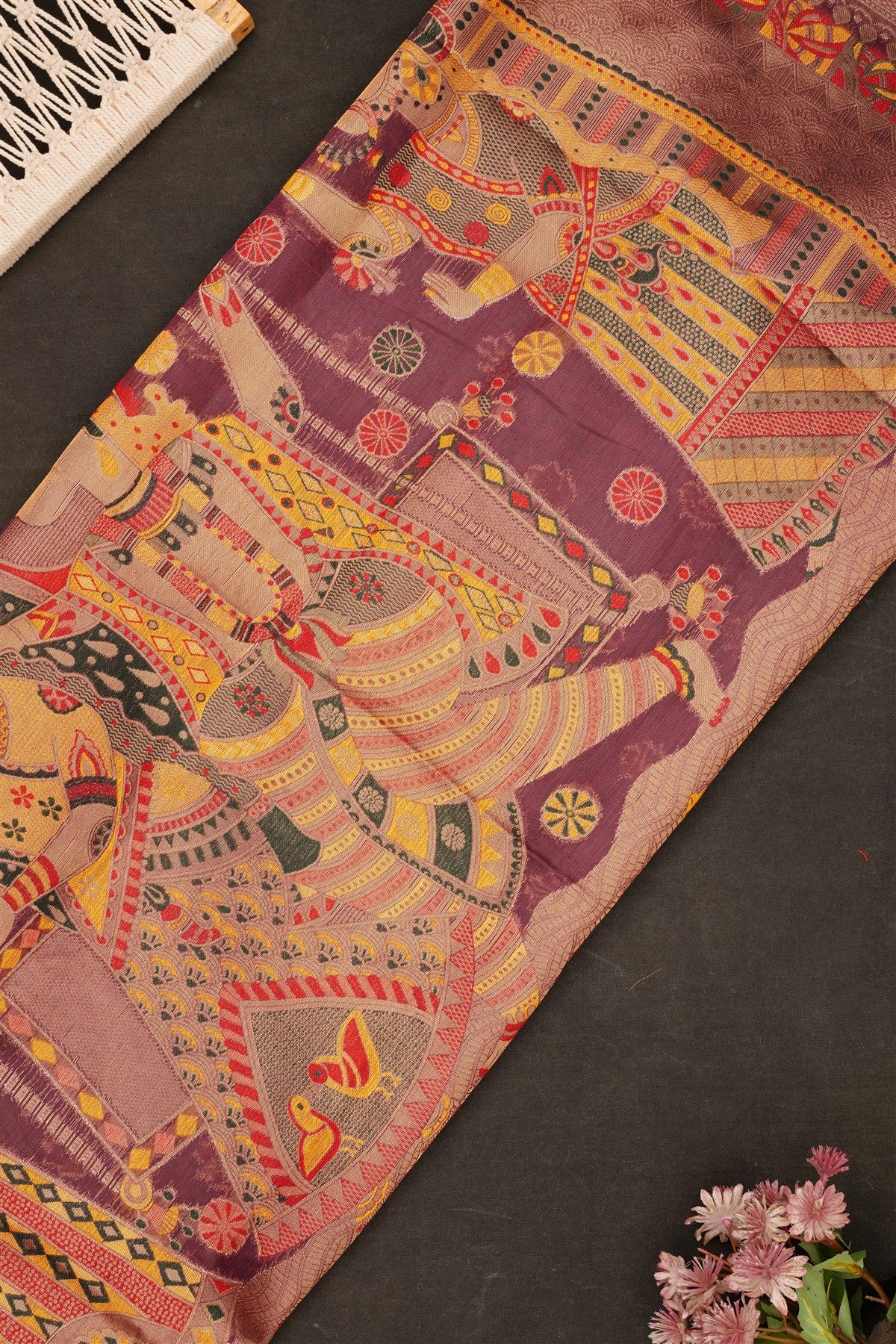 Fancy Chanderi Silk Purple Saree