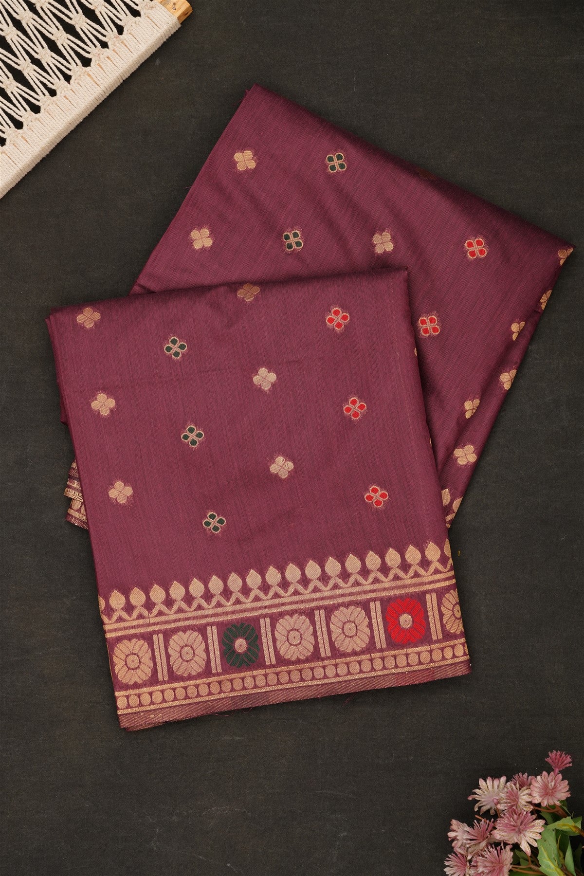 Fancy Chanderi Silk Purple Saree